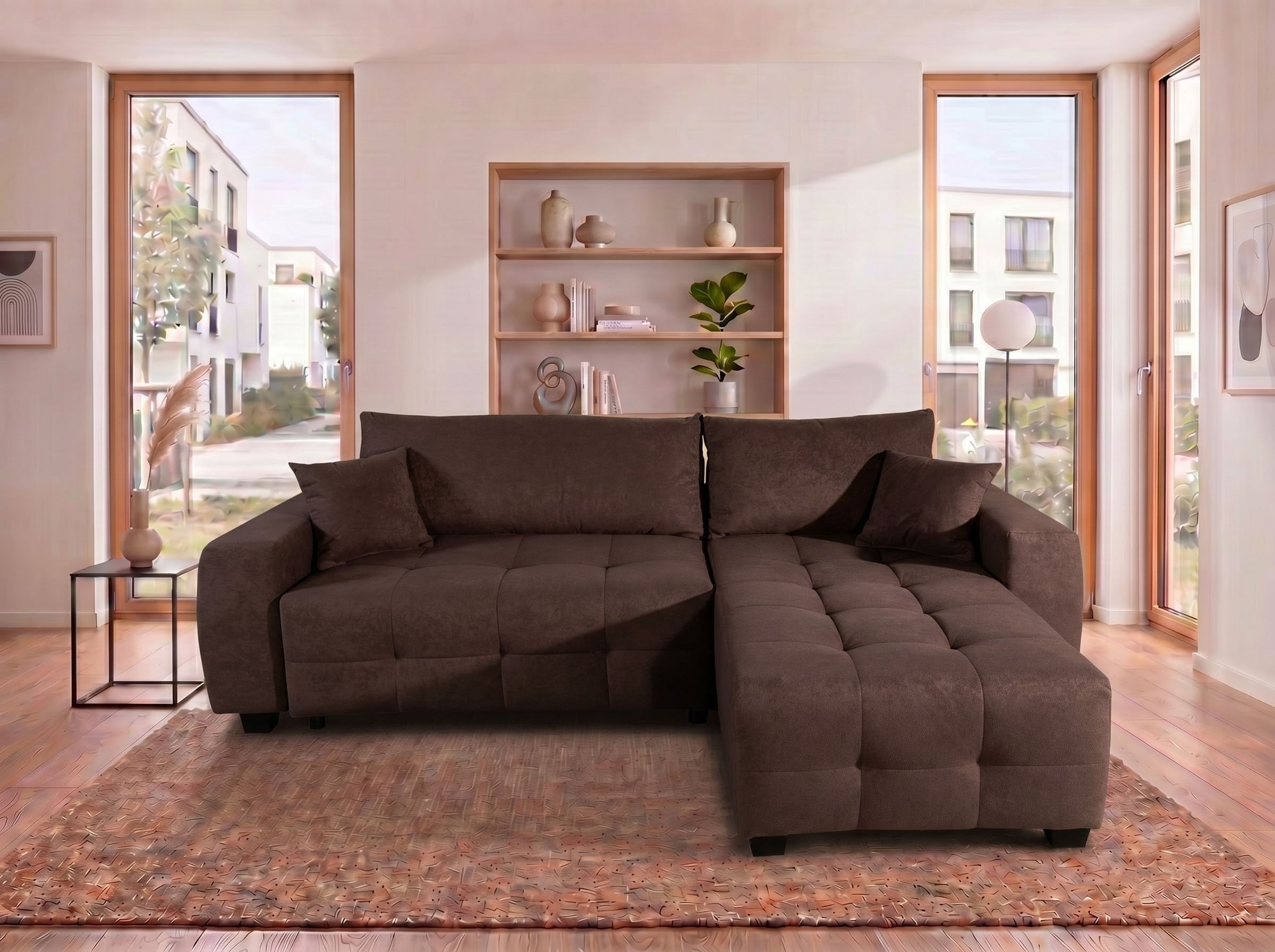 COLLECTION AB Ecksofa Ecksofa,Schlaffunktion,Bonnelfederkern,Rückenkissen