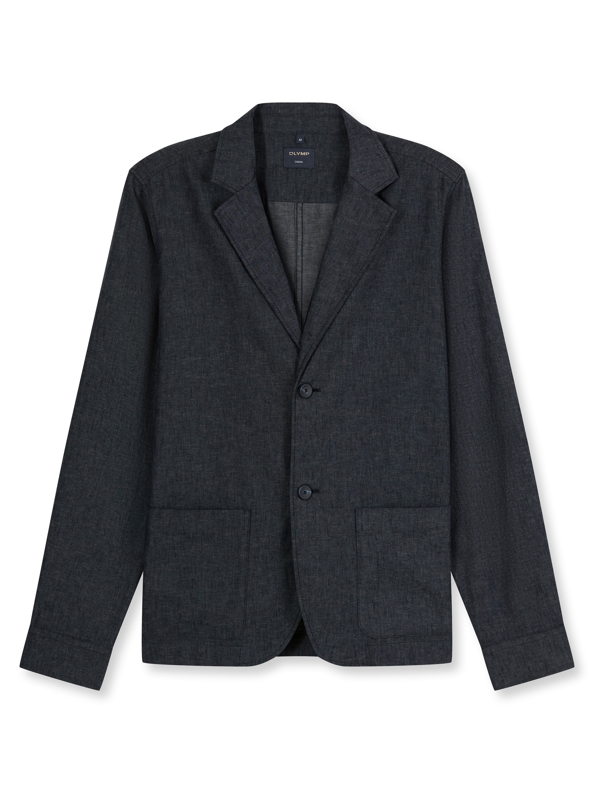 OLYMP Hemdjacke ohne Kapuze meliert und mit Leinen