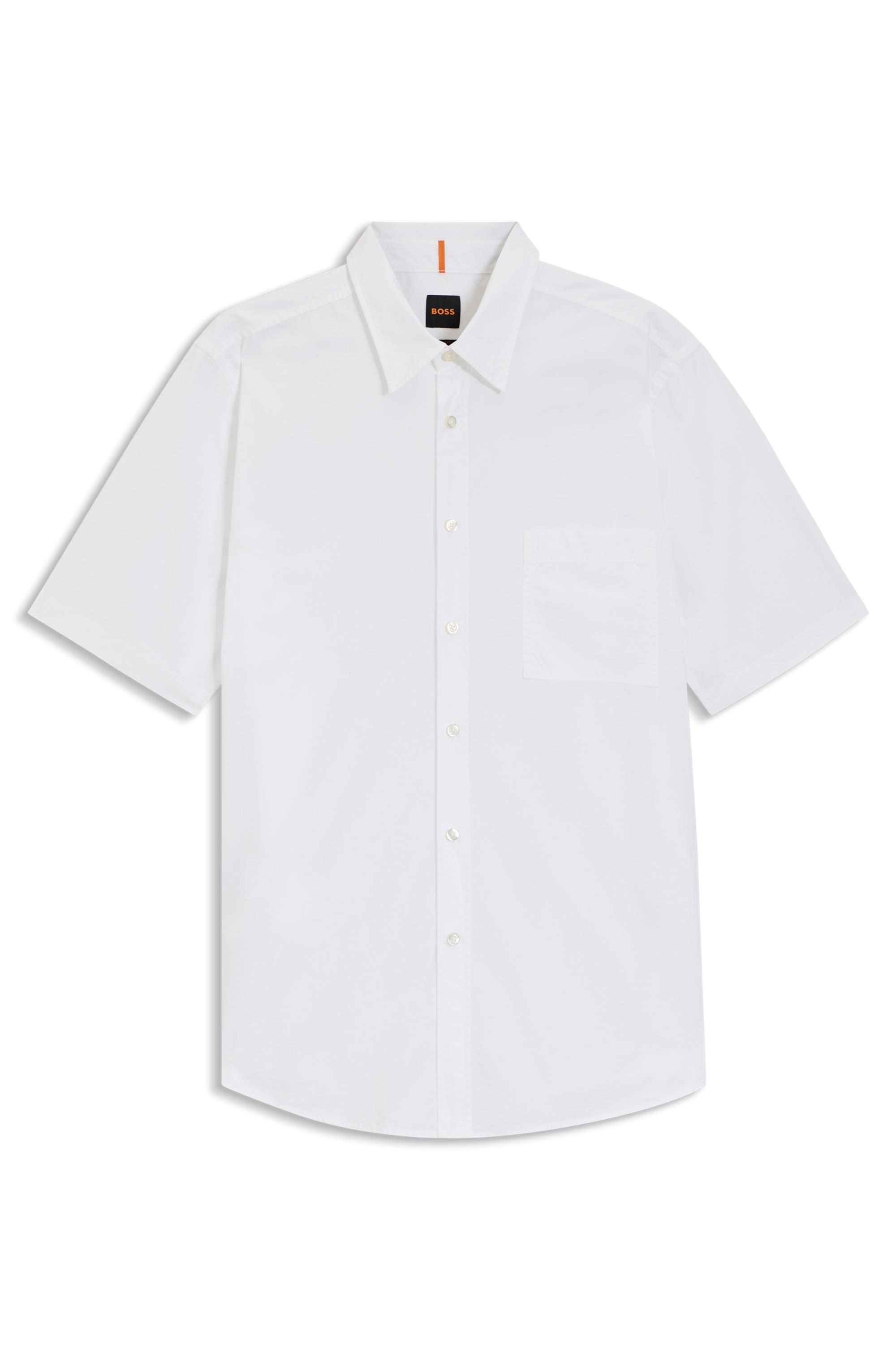 BOSS ORANGE Kurzarmhemd Regular Fit, Kentkragen, Kurzarm