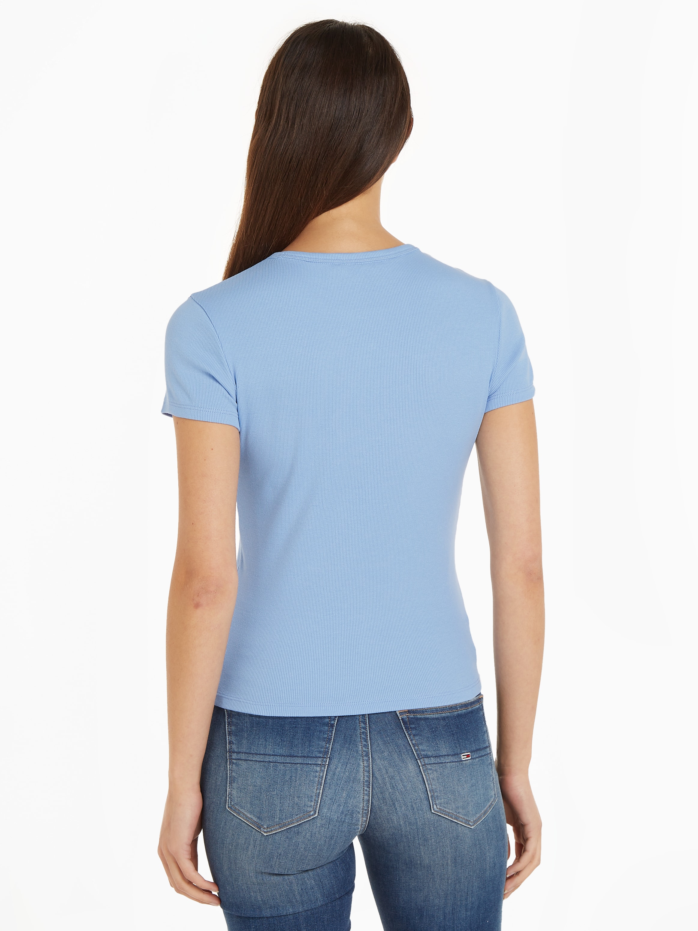Tommy Jeans Curve T-Shirt »Slim Essential Rib«, Große Größen