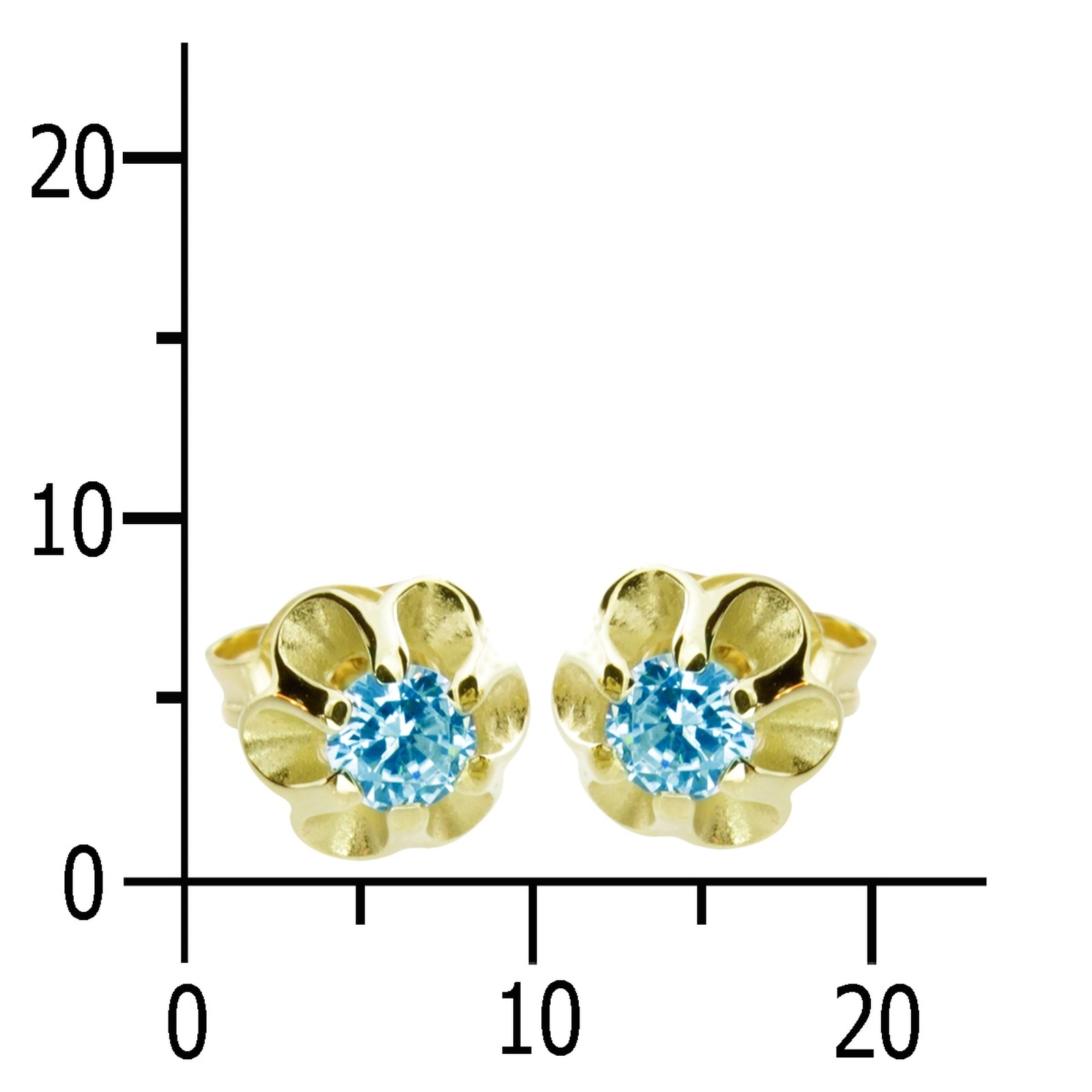 OSTSEE-SCHMUCK Paar Ohrstecker »- Pia 4 mm - Gold 333/000 - Blautopas«