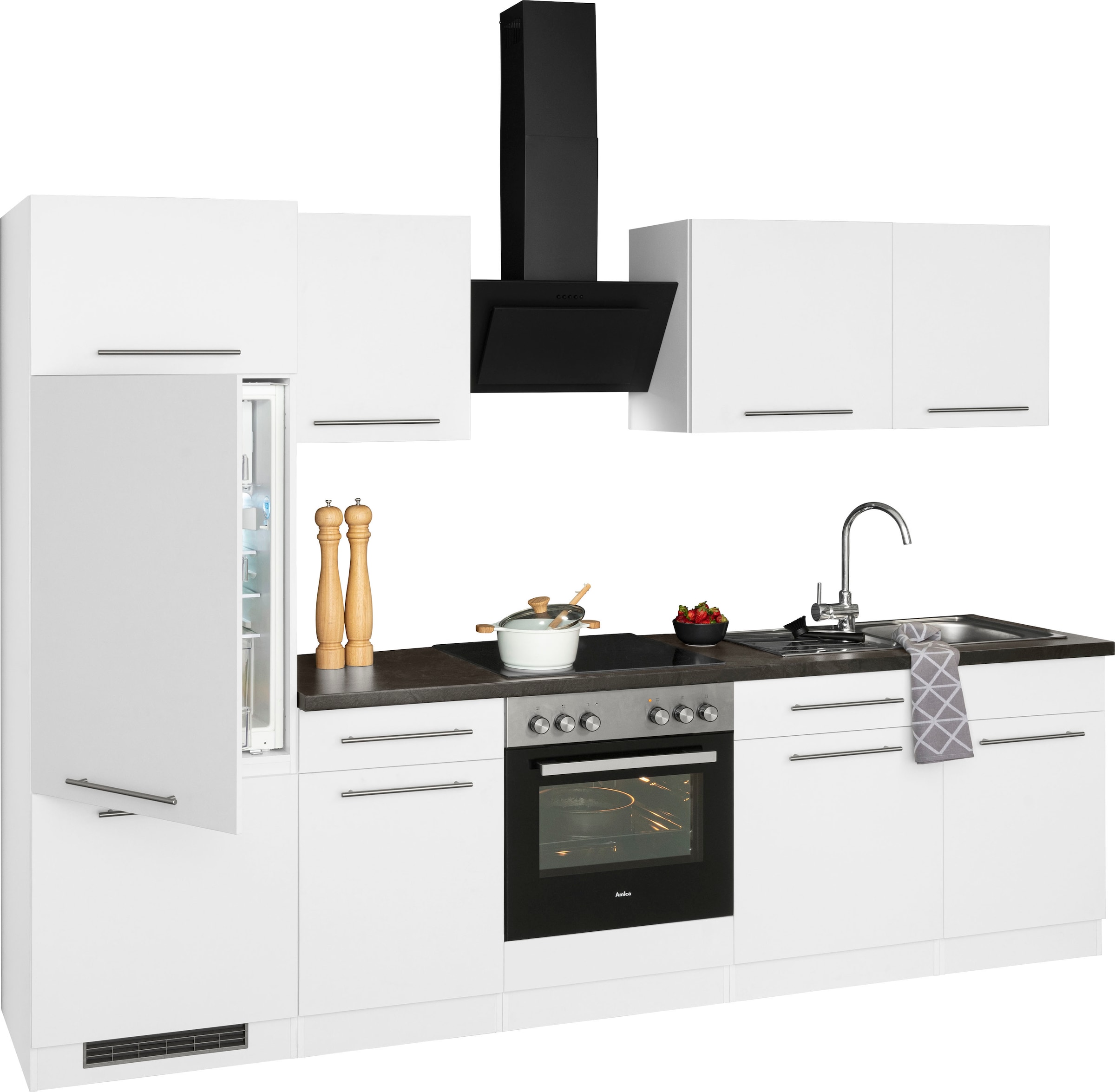 wiho Küchen Küchenzeile »Unna«, ohne E-Geräte, Breite 280 cm