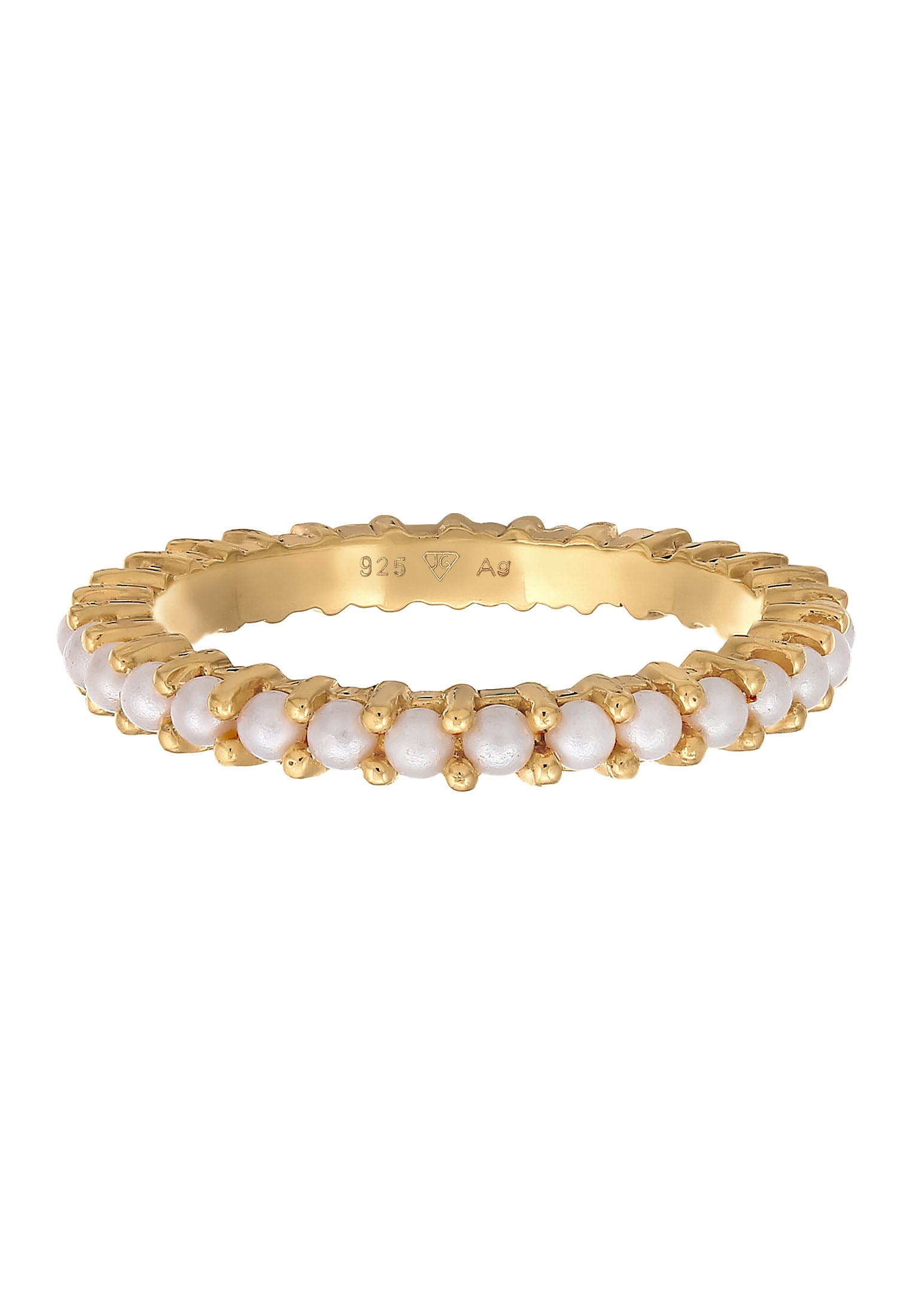 Elli Perlenring »Ring Bandring Memoire Glasperle 925 Sterling Silber«