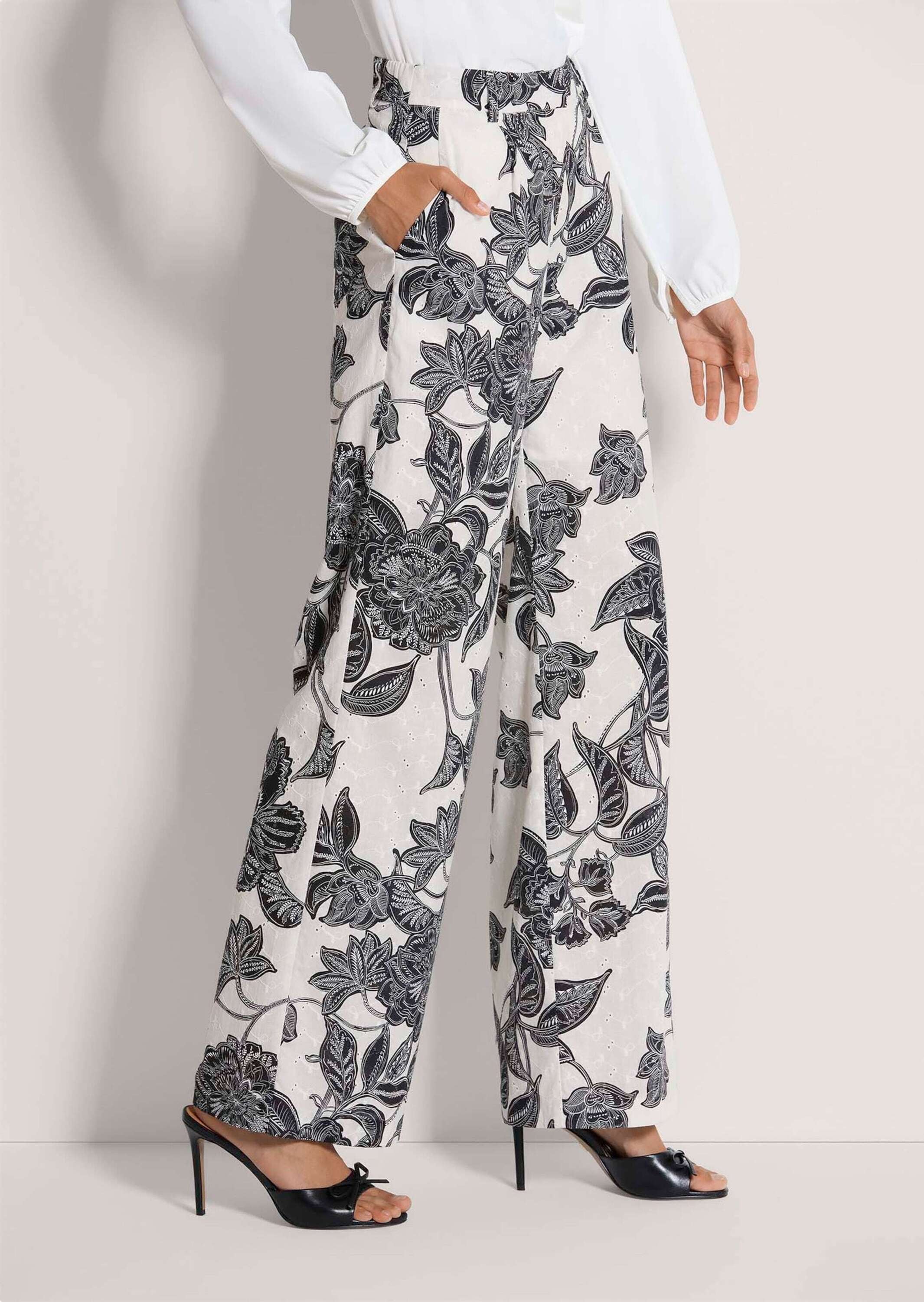 MADELEINE Chinos »Druckhose Baumwollhose mit floralem Print«