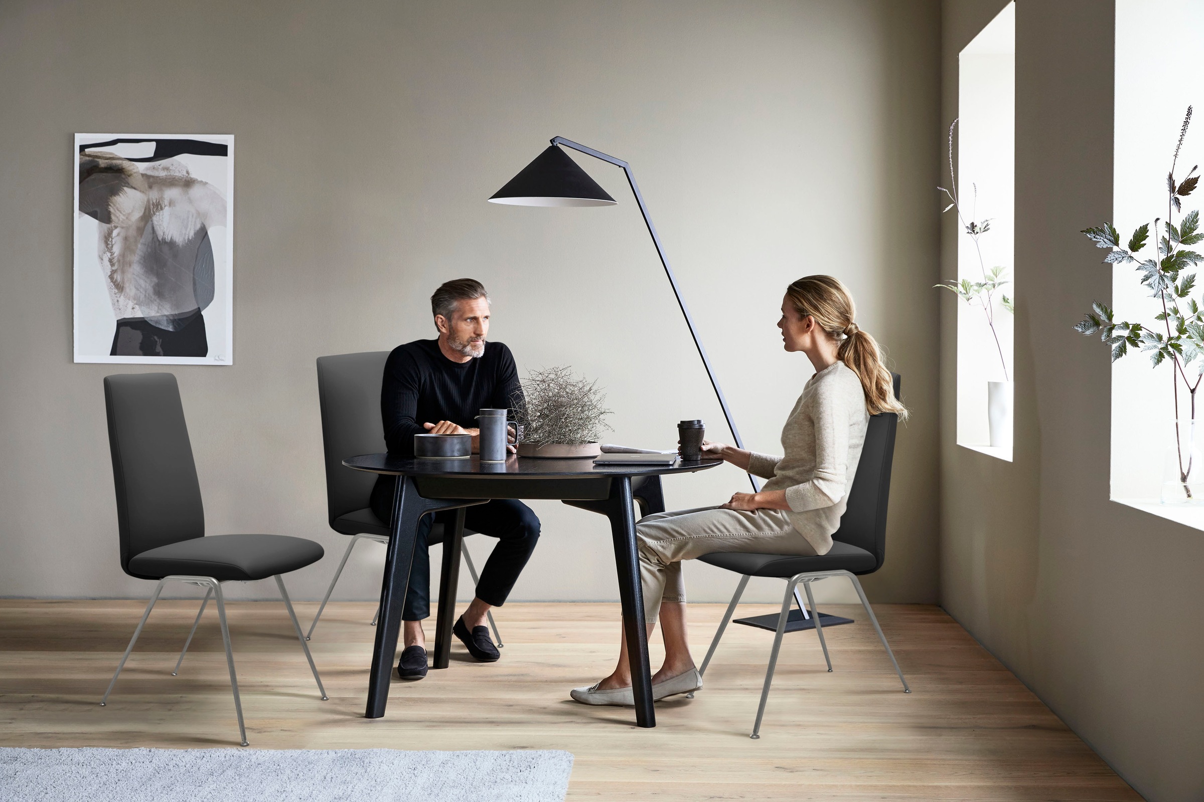 Stressless® Polsterstuhl »Laurel«, Leder BATICK, High Back, Größe M, mit Beinen aus Stahl in Schwarz matt