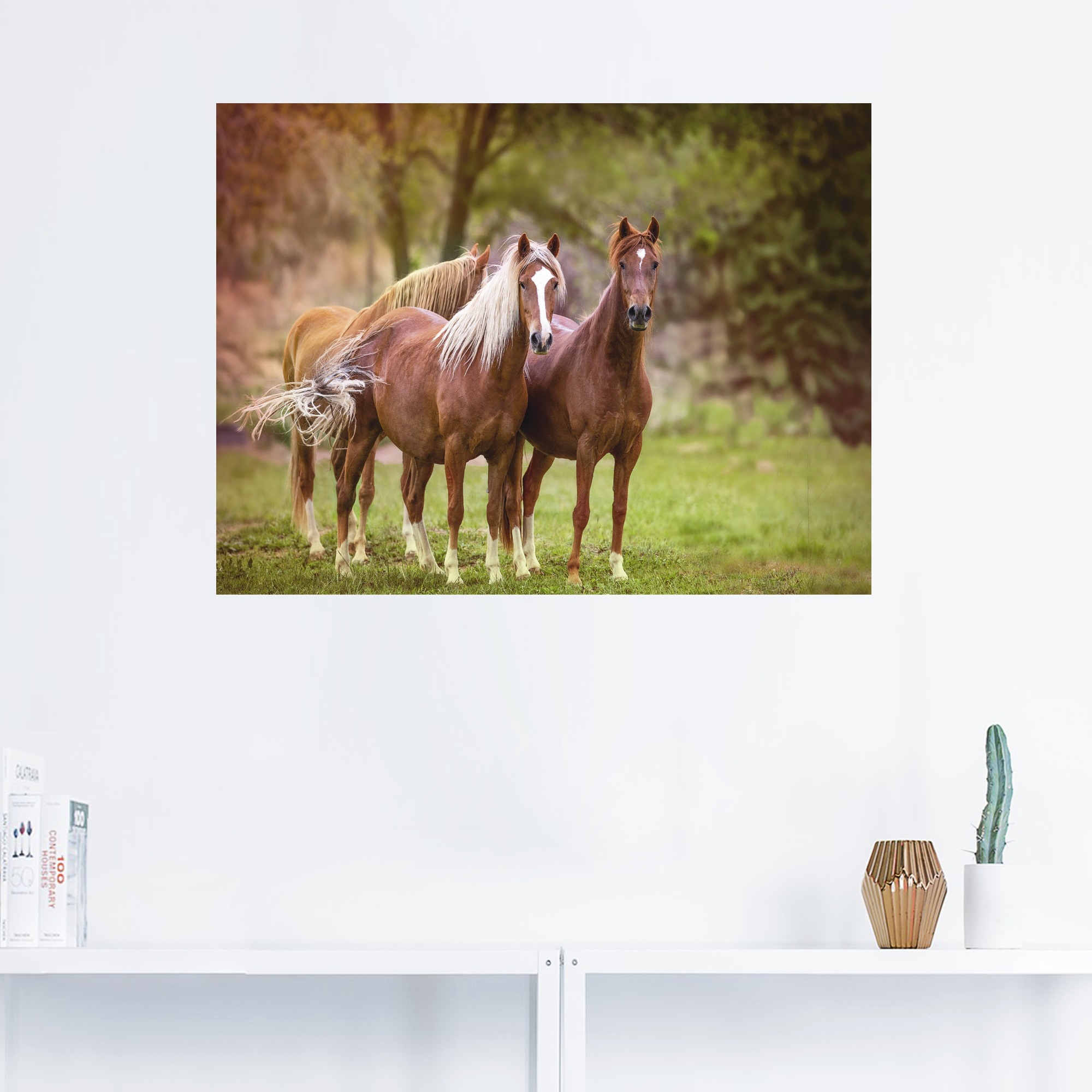 Artland Wandbild »Pferde in den Feldern I«, Haustiere, (1 St.), als Leinwandbild, Poster, Wandaufkleber in verschied. Größen