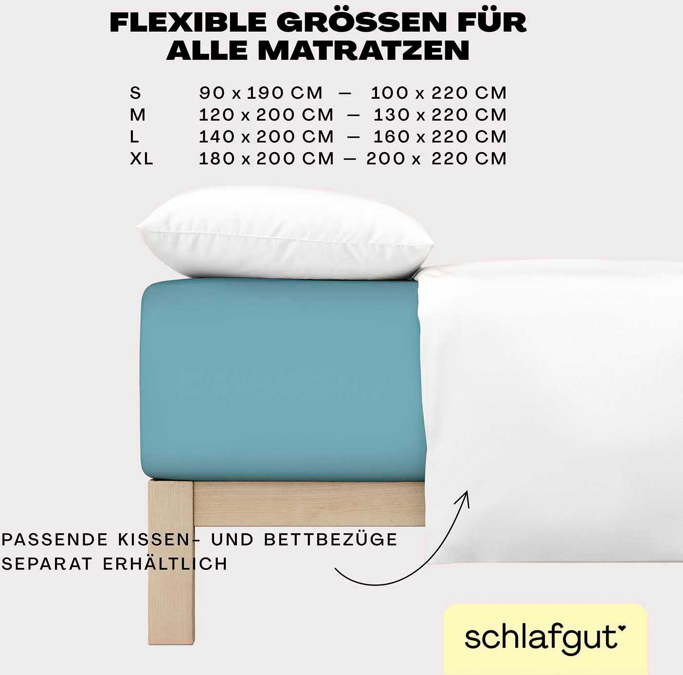 Schlafgut Spannbettlaken »EASY Jersey Elasthan Boxspring«, MADE IN GREEN by OEKO-TEX®