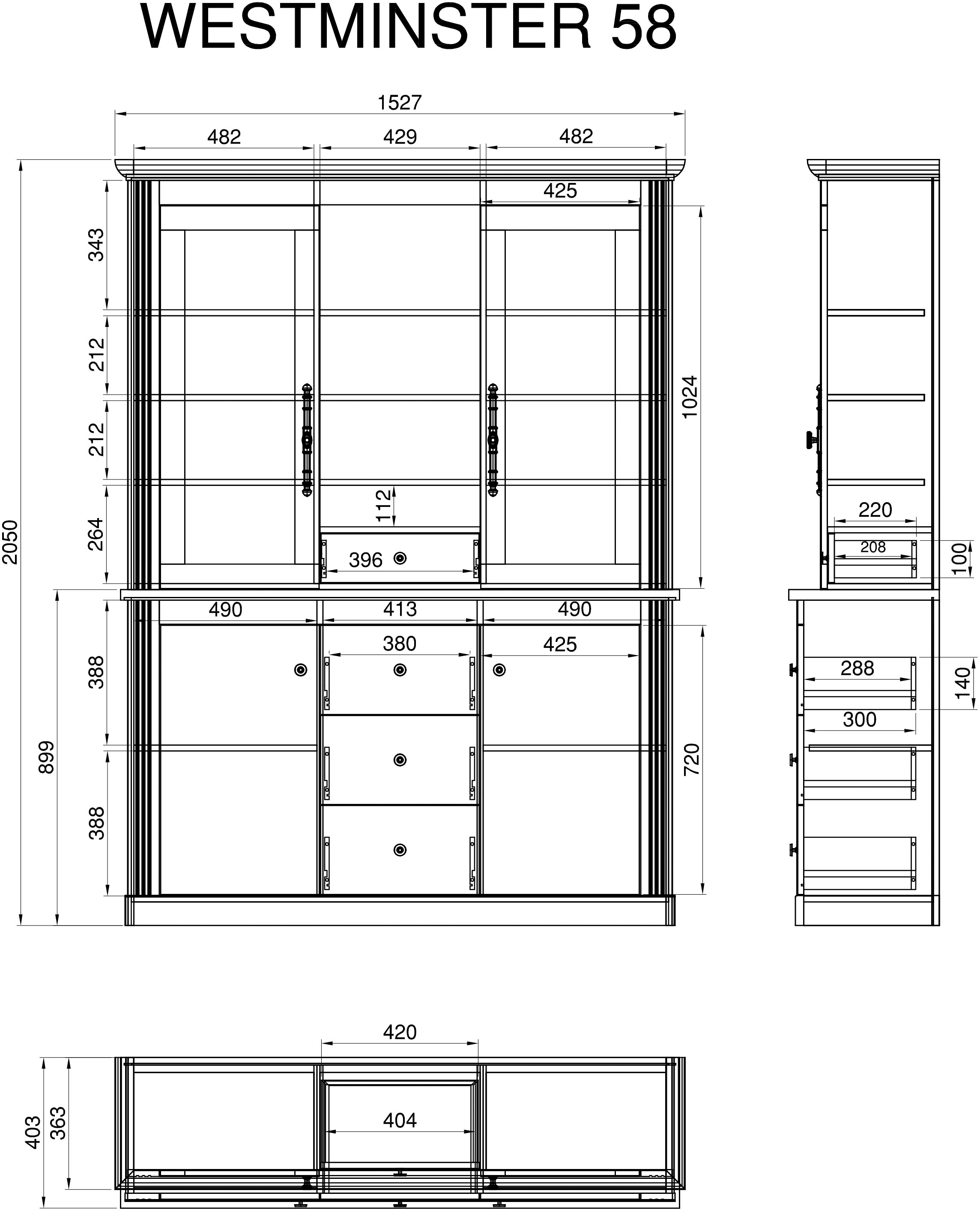 Home affaire Buffet »WESTMINSTER«, im angesagten Landhaus-Look