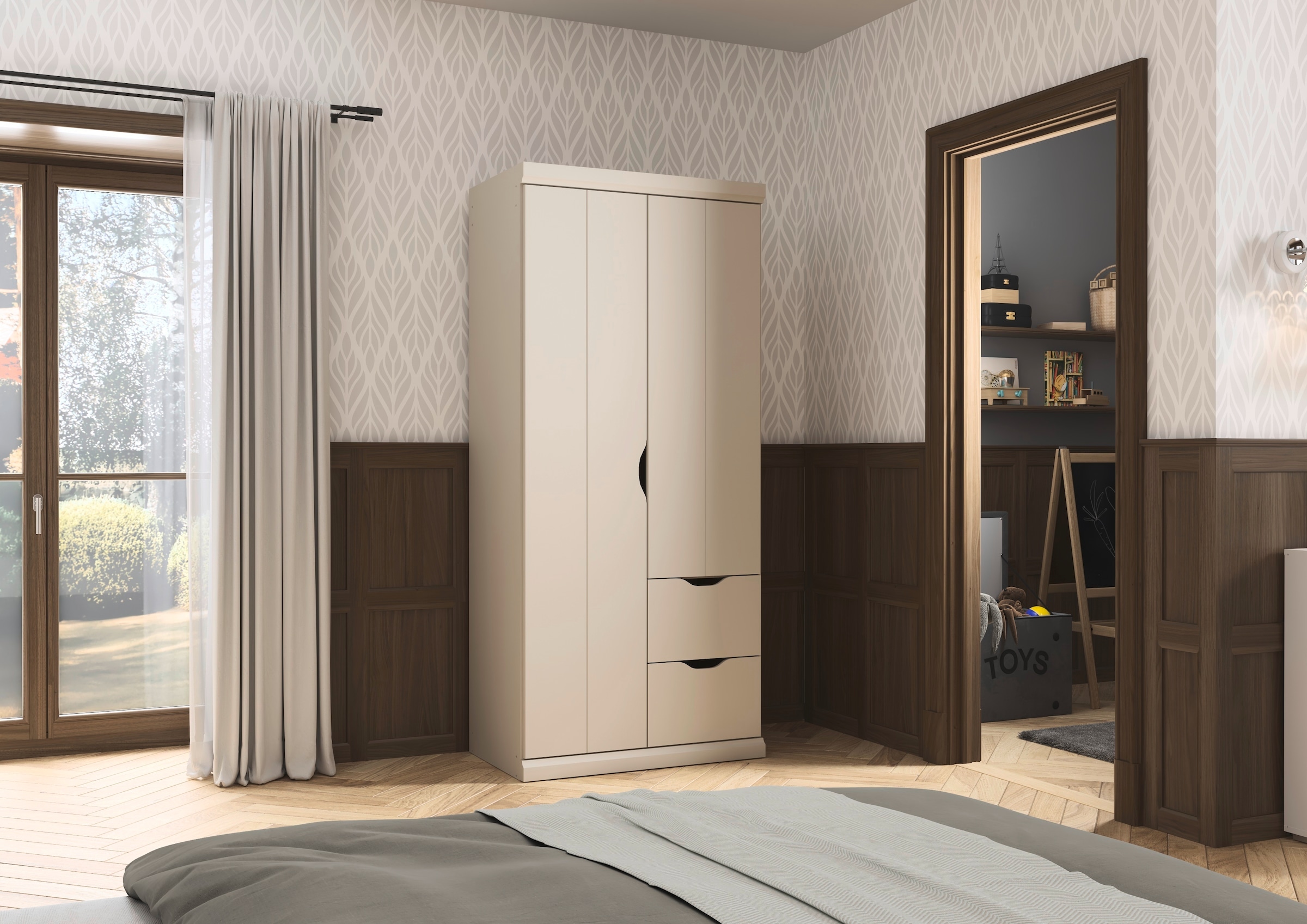 rauch Kleiderschrank »Marlene«, (in 3 verschiedenen Ausstattungen BASIC/CLASSIC/PREMIUM), in 3 Breiten 91/136/181 cm im Landhaus-Stil MADE IN GERMANY