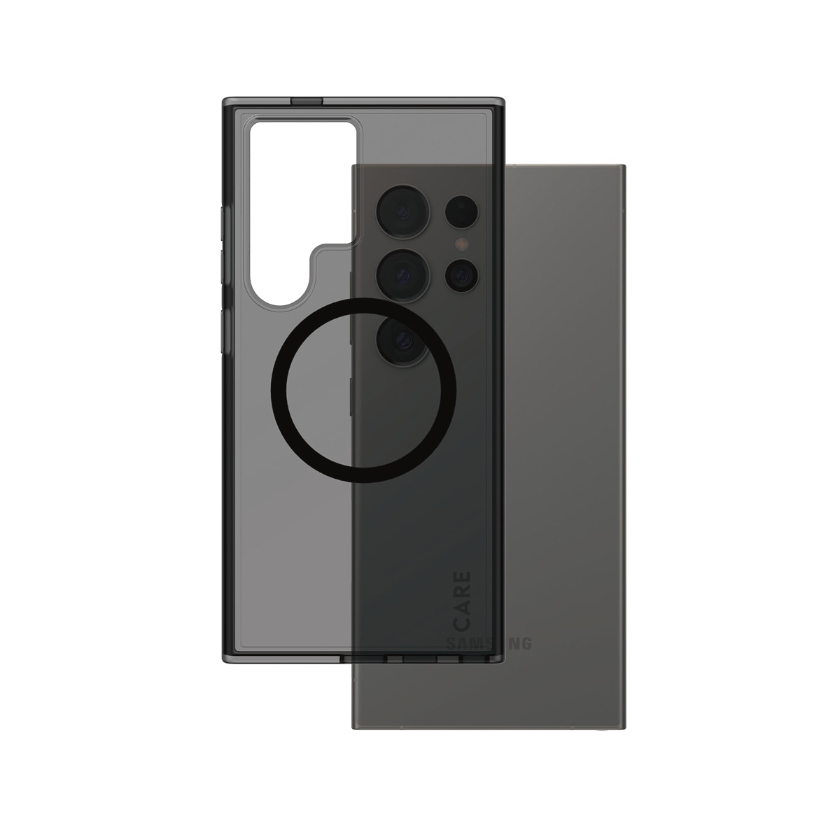 CARE by PanzerGlass Handyhülle »Magnetic Compatible Smokey Case für Samsung Galaxy S24 Ultra«, Backcover, Schutzhülle, Handyschutzhülle, Case, Schutzcase, stoßfest