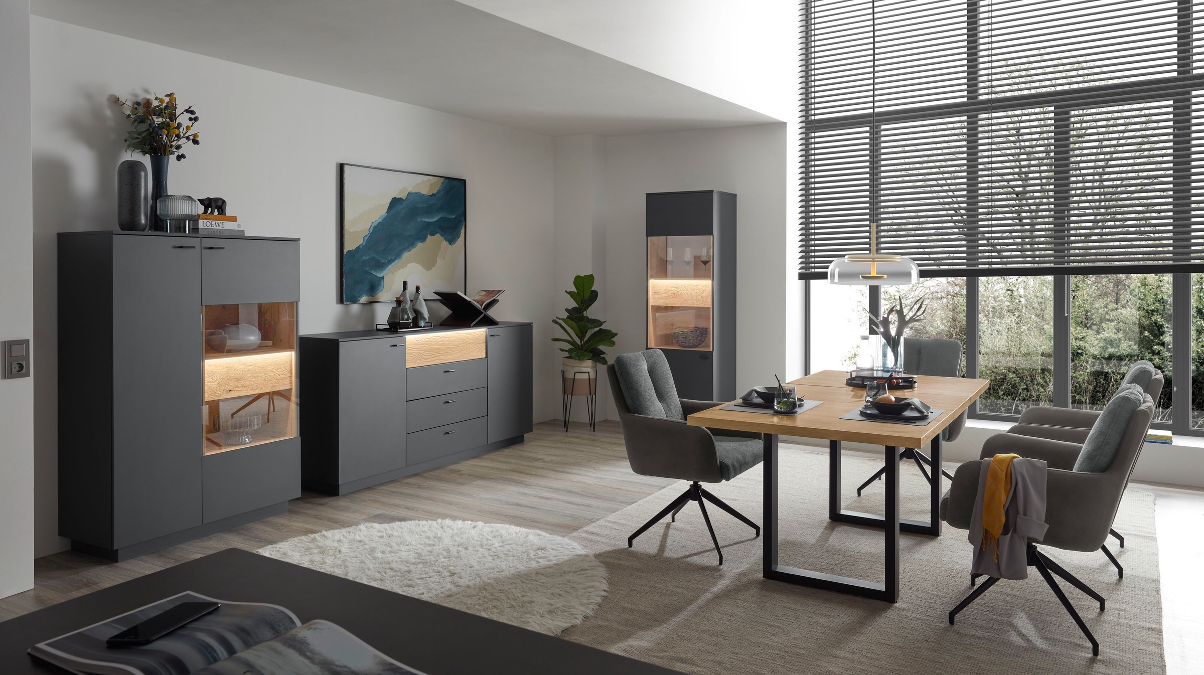 Mäusbacher Highboard B/H/T: 103x151x45, inkl. Beleuchtung