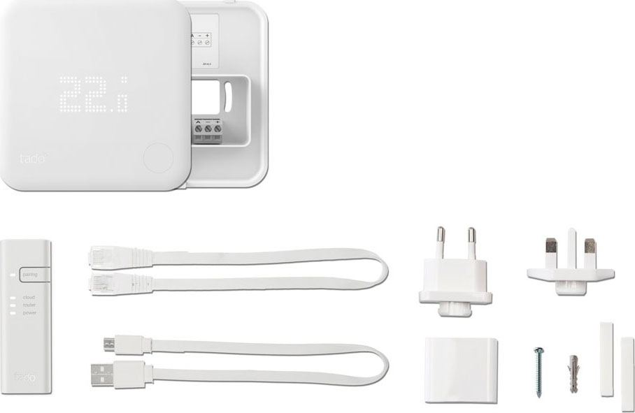 Tado Heizkörperthermostat »Starter Kit - Smartes Thermostat V3+ (Verkabelt) für Heizthermen«