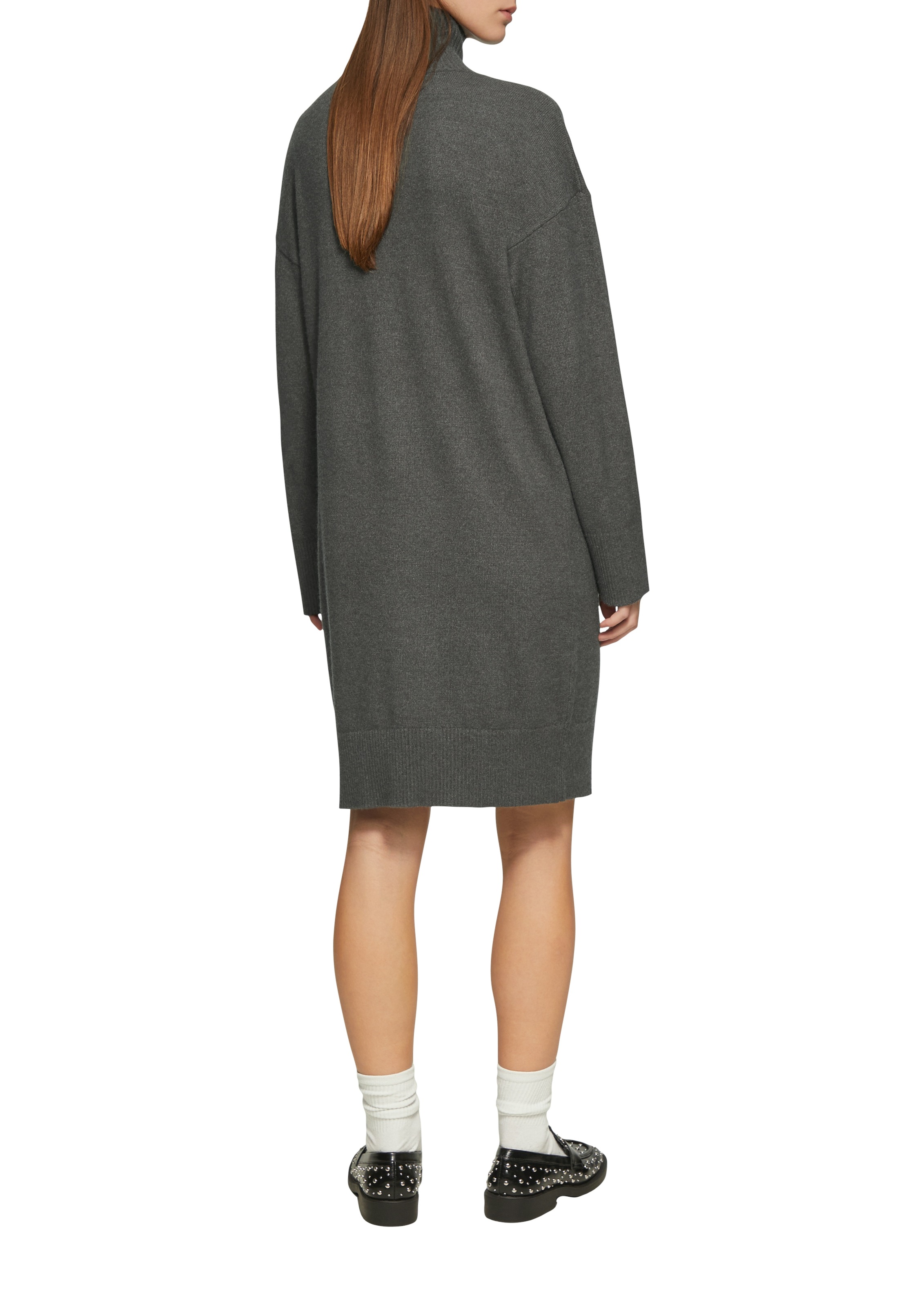 QS Strickkleid, mit geripptem Stehkragen
