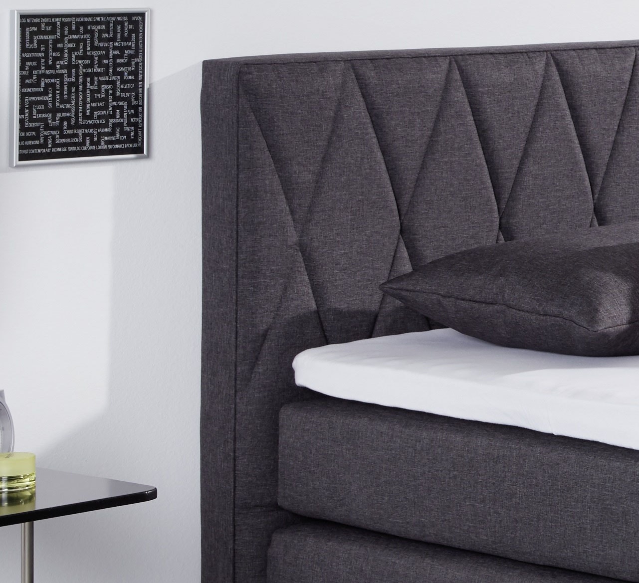 hapo Boxspringbett »ATLANTA« Topper separat erhältlich!,  erhältlich in verschiedenen Breiten, Farben & Maratzenarten