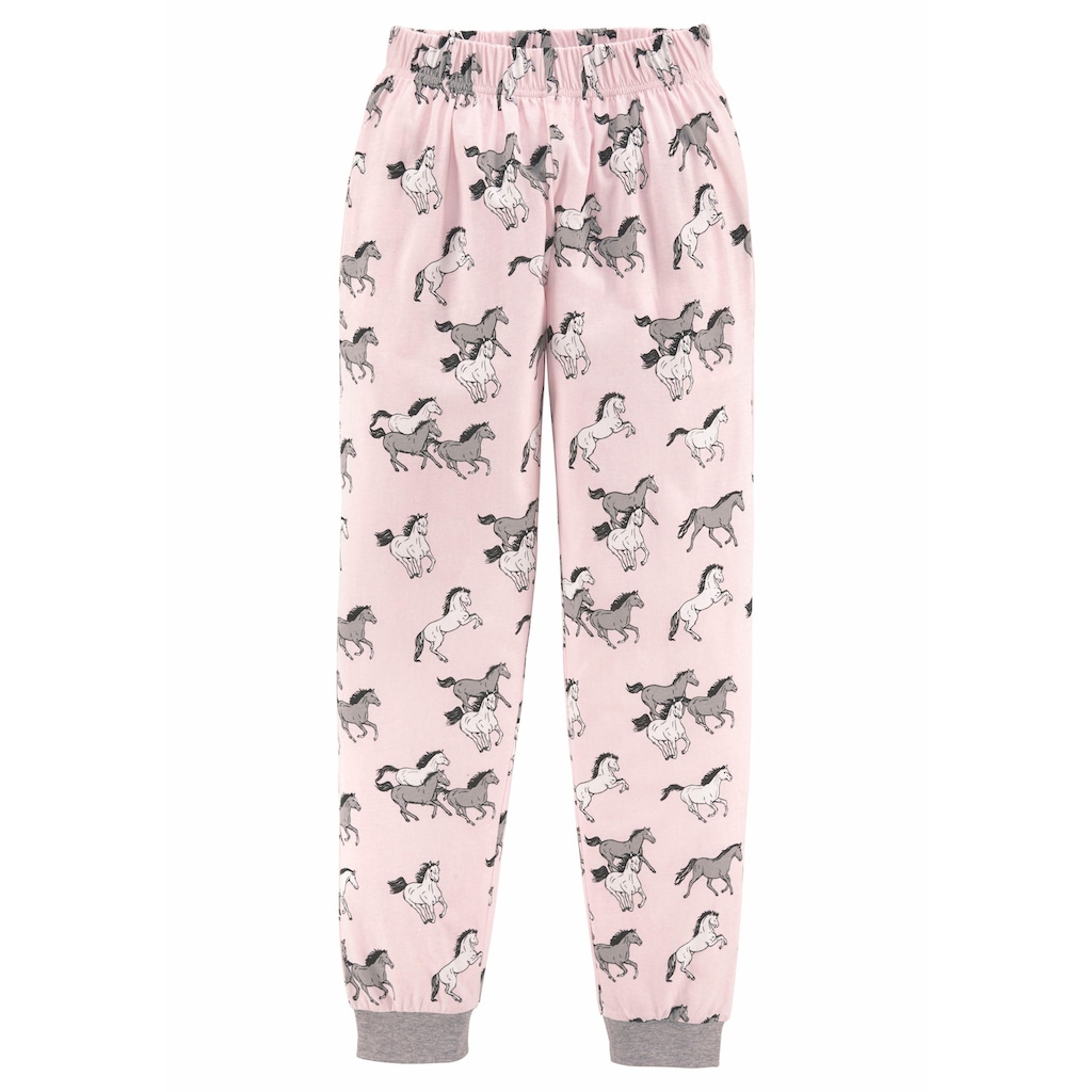 petite fleur Pyjama, in langer Form mit Pferde Print