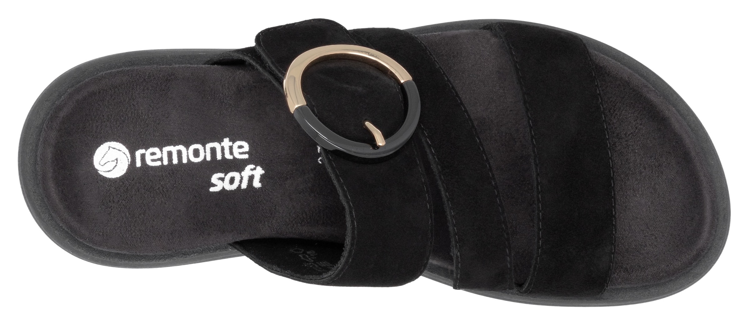 Remonte Pantolette, Sommerschuh, Schlupfschuh, Komfortschuh mit großer Zierschnalle