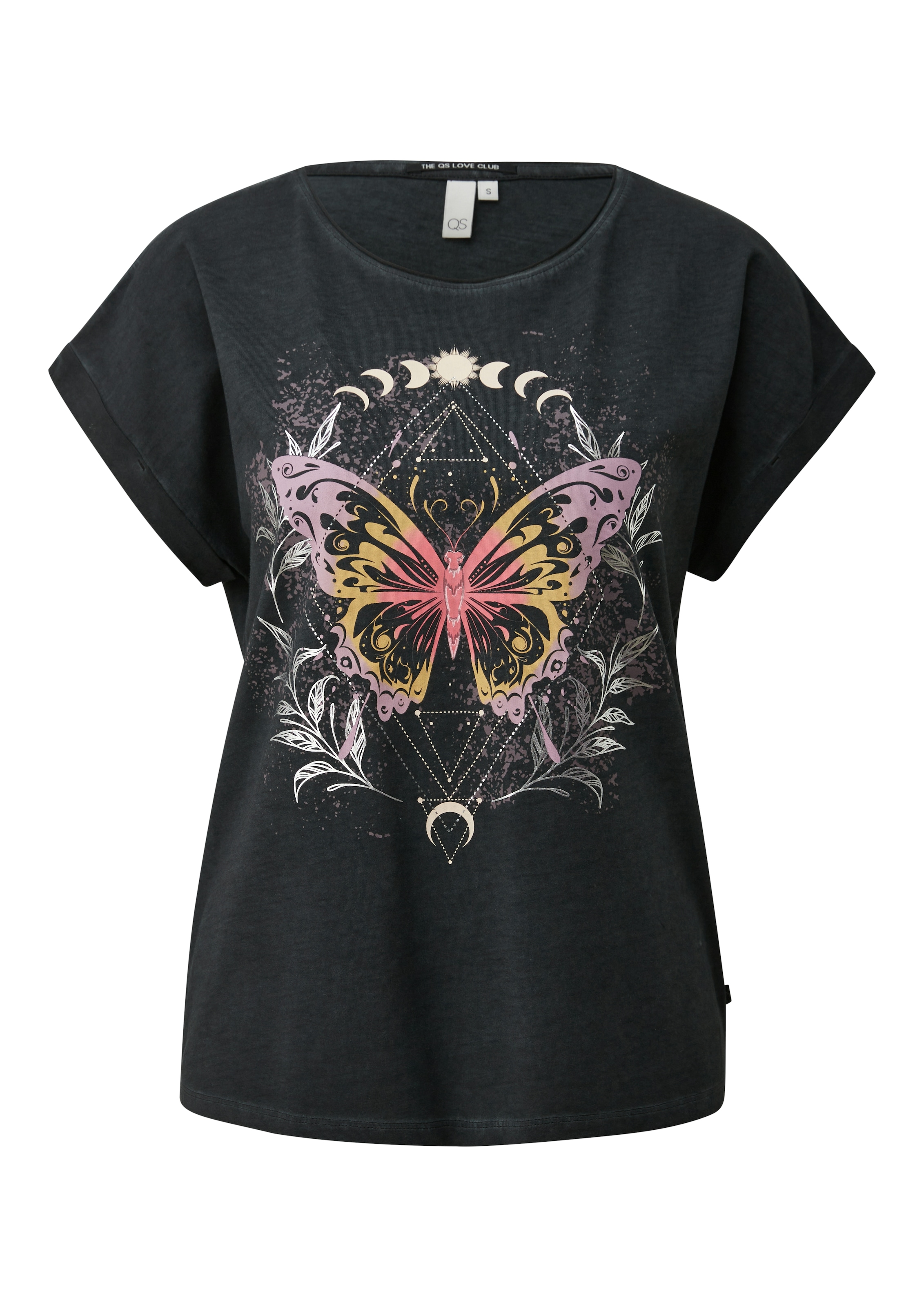 QS Rundhalsshirt mit großem Print