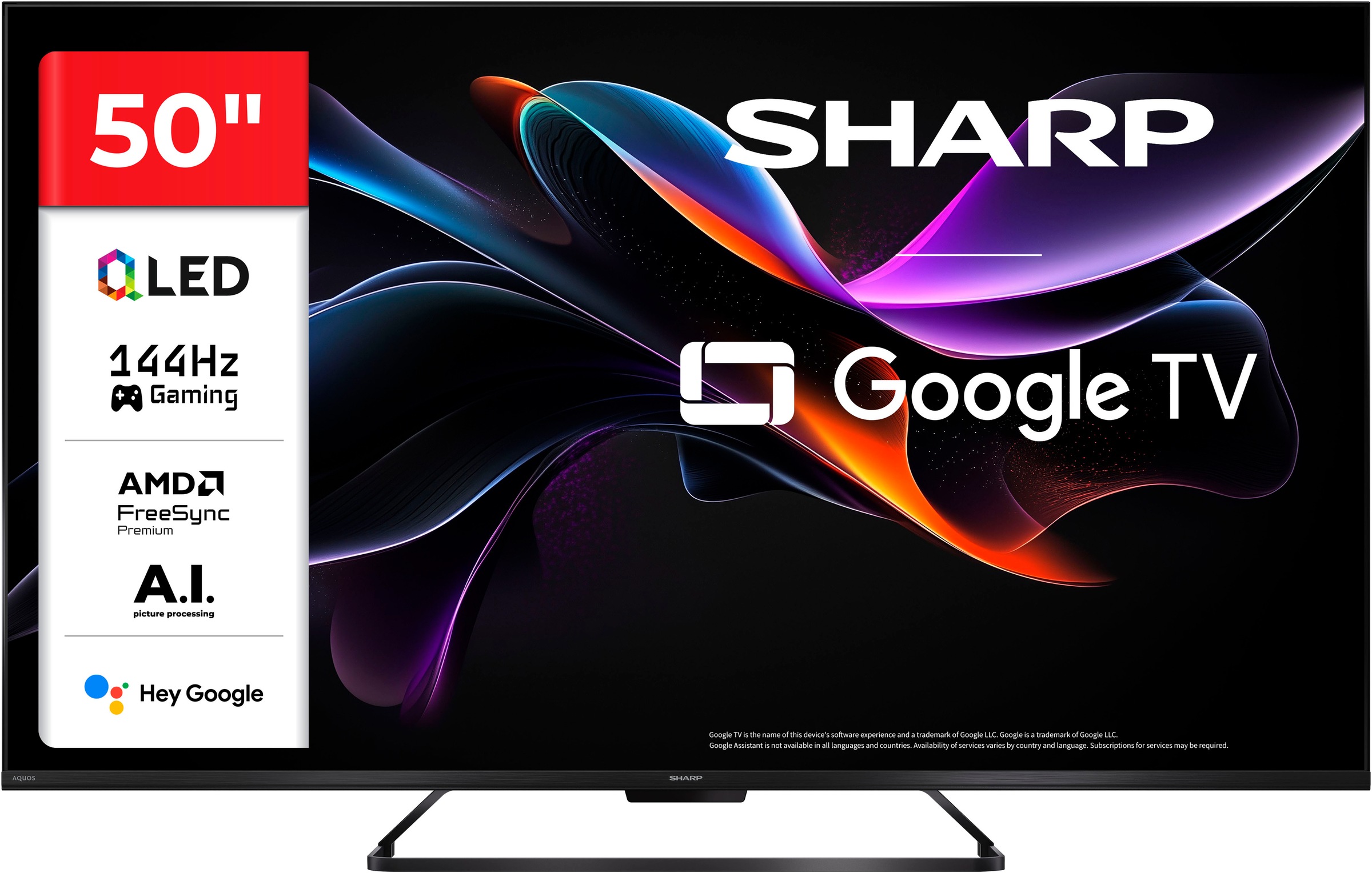 Sharp QLED-Fernseher »4T-C50HRx« 126 cm/50 ′′ Smart-TV, Größe 50 ′′