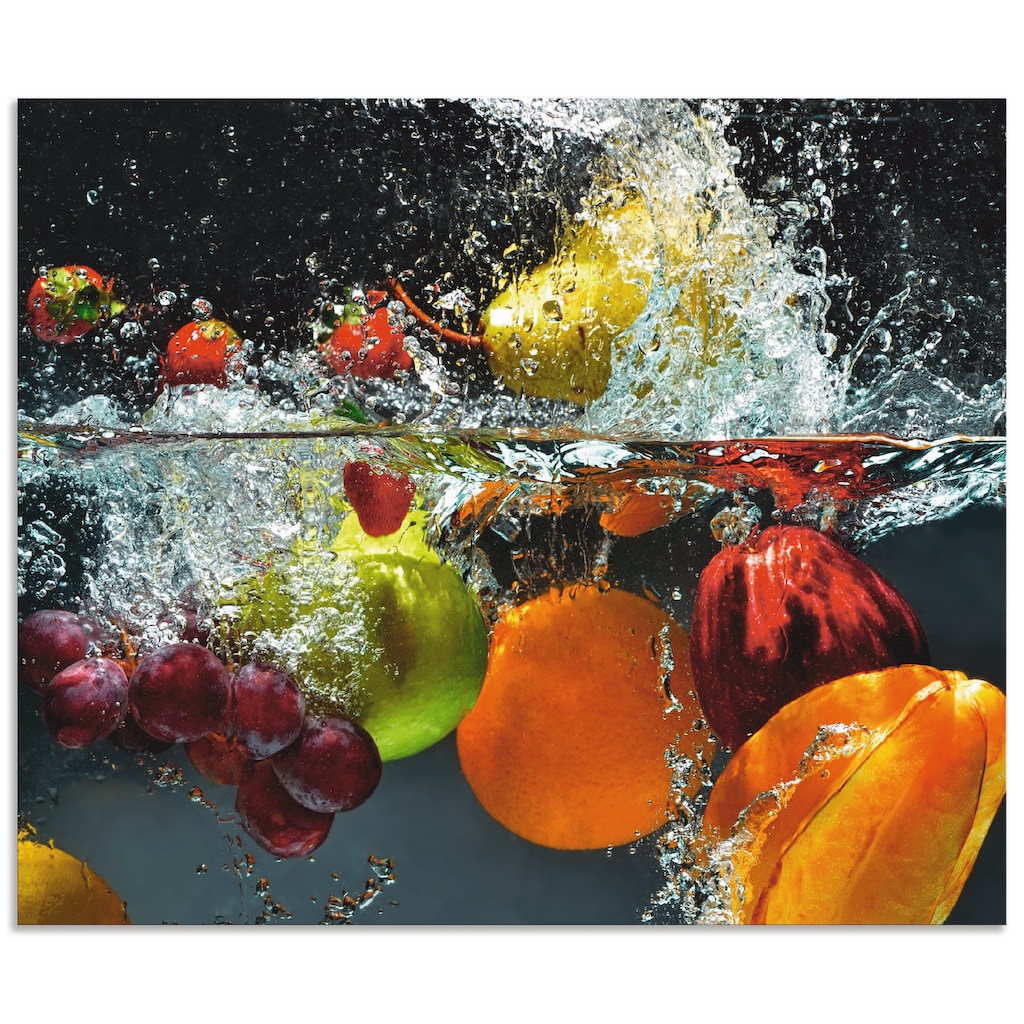 Artland Küchenrückwand »Spritzendes Obst auf dem Wasser«, (1 tlg.)
