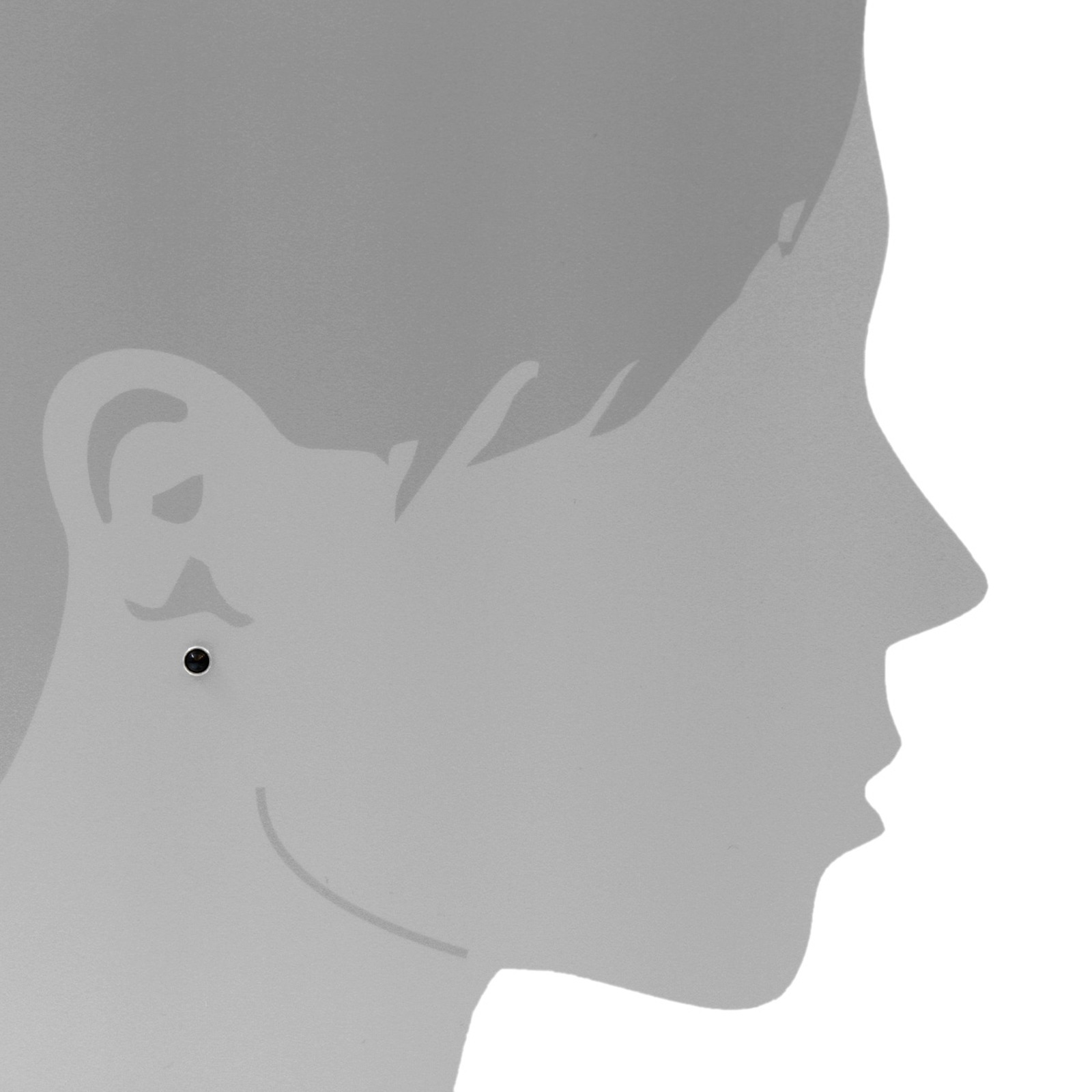 OSTSEE-SCHMUCK Paar Ohrstecker »- Classic 4 mm - Silber 925/000 - Onyx«
