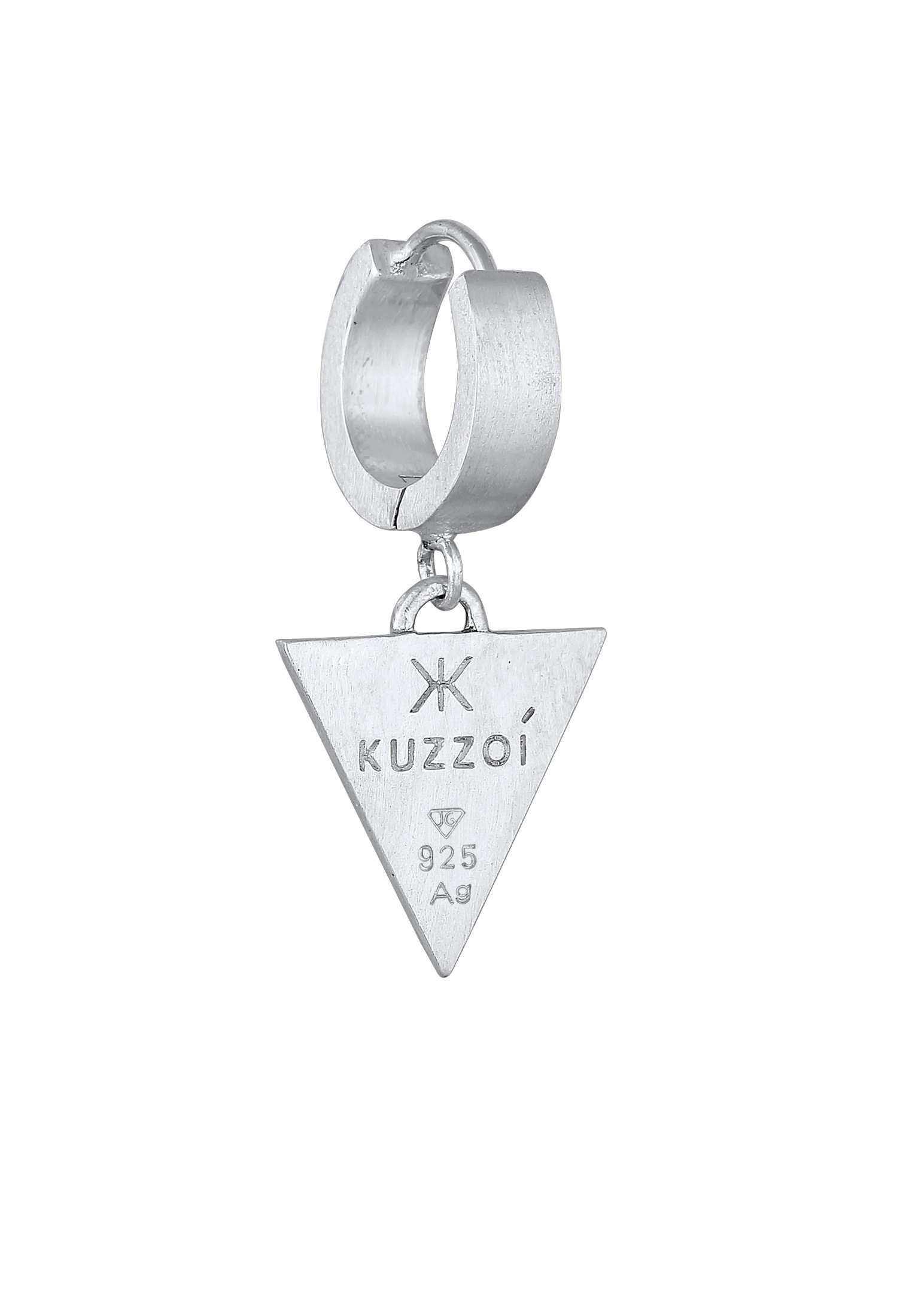 Kuzzoi Paar Creolen »Ohrringe Single Creole Dreieck Matt 925 Sterling Silber«