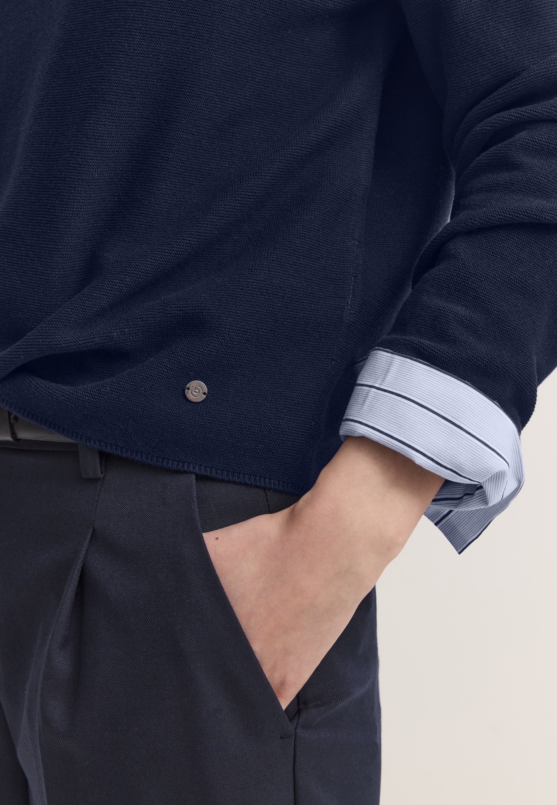 bugatti Rundhalspullover »Regular Fit« Regular Fit Baumwolle Rundhals