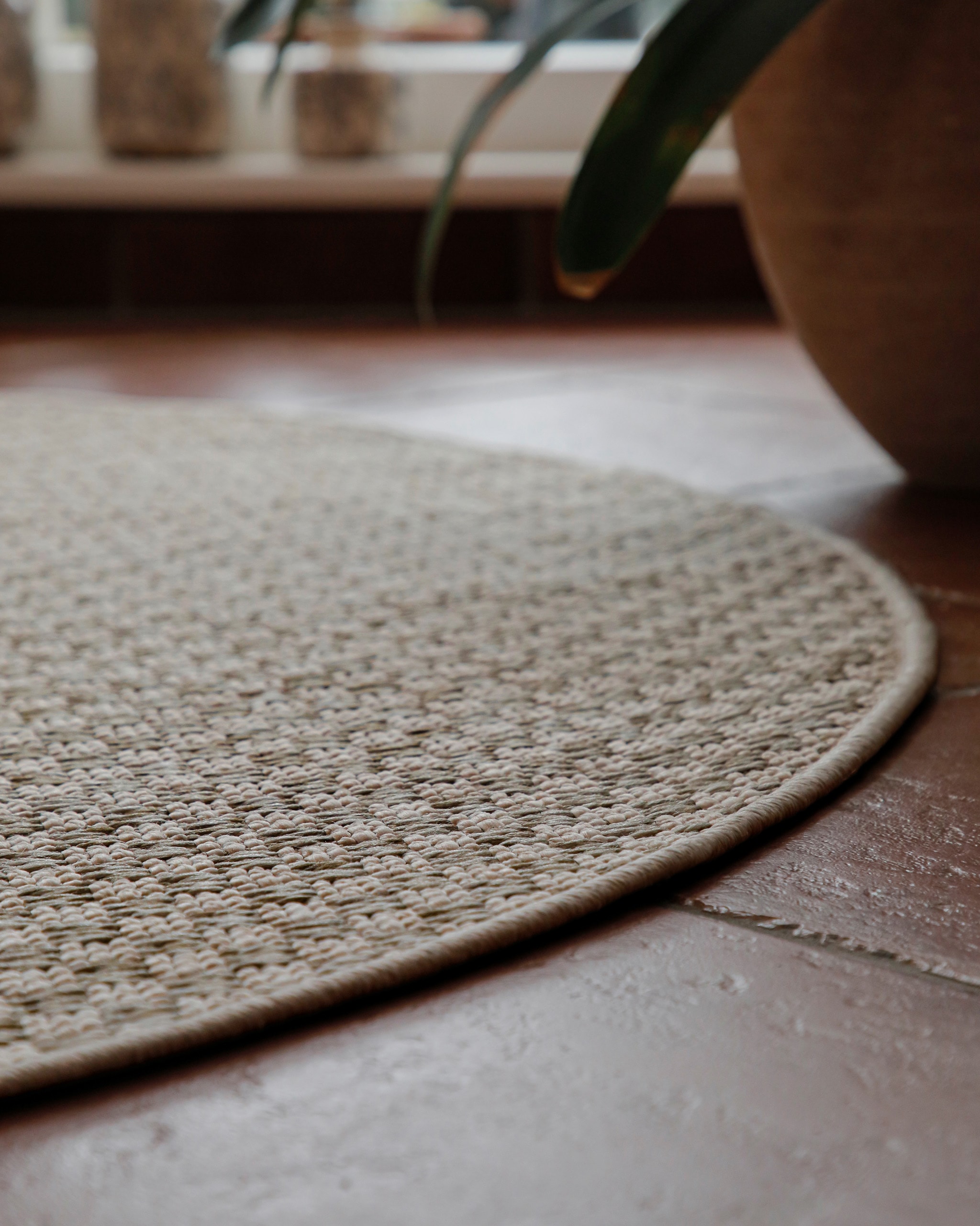 Wecon home Teppich »Miami South Beach« rund 5 mm Höhe In- & Outdoor Teppich, wetterfest, kariert, Balkon, pflegeleicht