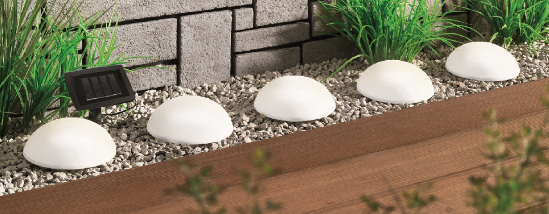 OTTO home LED Solarleuchte »Primala, LED-Solar Gartensteckerr, 5er Set, halbkugeln« LED-Modul 5 Stk. Warmweiß mit Erdspießen
