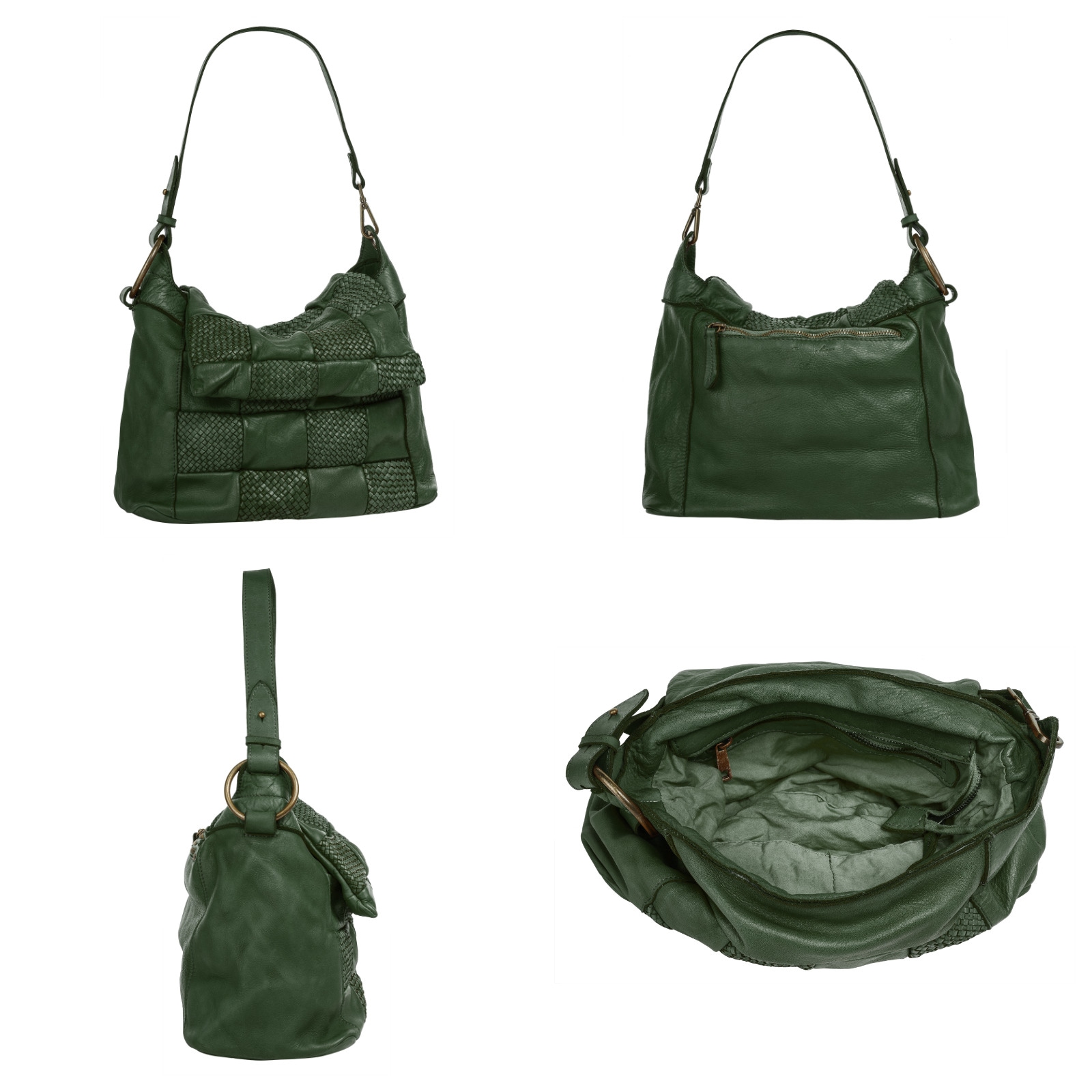 Samantha Look Umhängetasche, echt Leder, Made in Italy