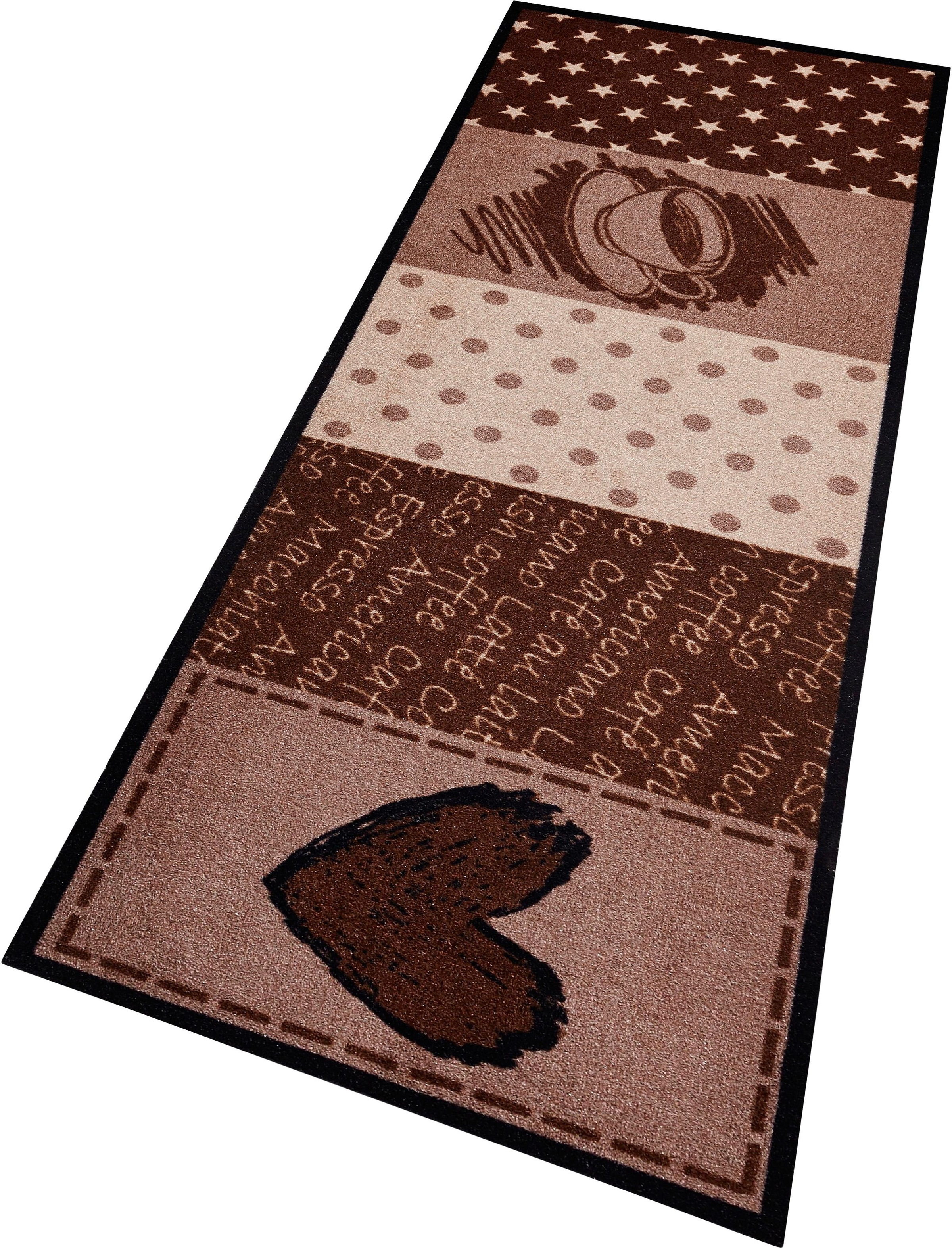 Zala Living Küchenläufer »Coffee Heart«, rechteckig, 5 mm Höhe, waschbar, rutschhemmend