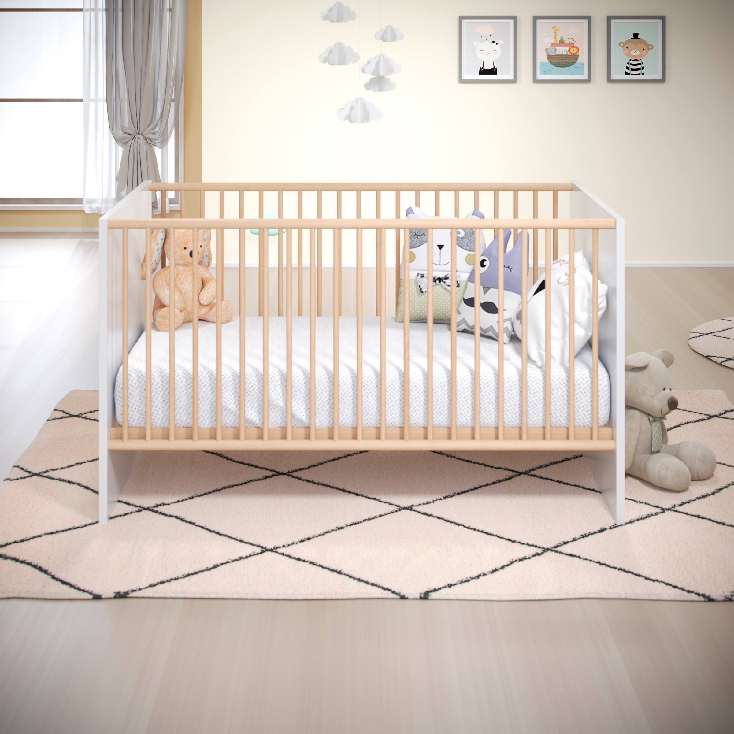 trendteam Babymöbel-Set »Mats«, (Set, 3 St., Bett, Wickelkommode, Schrank)