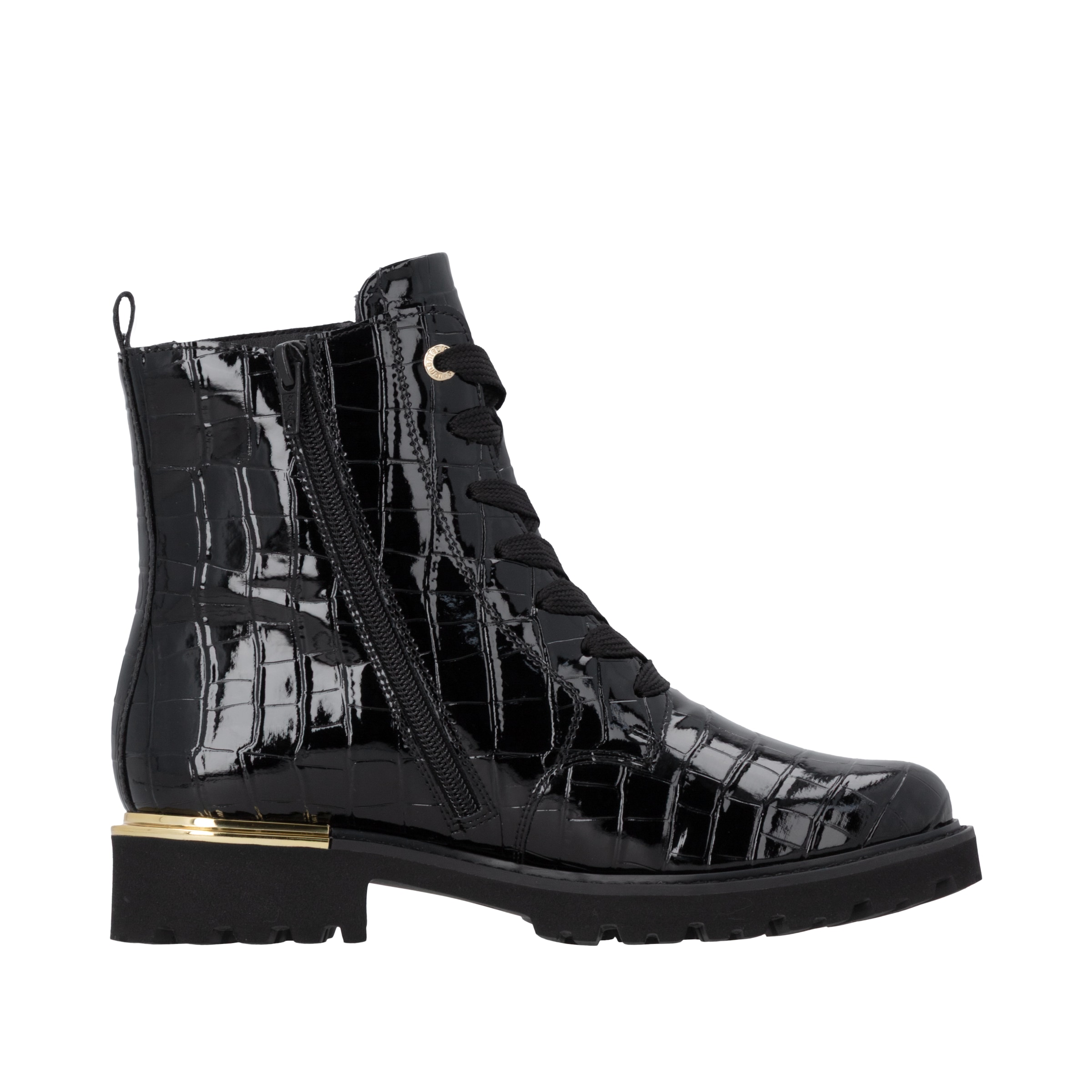 Remonte Schnürstiefelette  Schnürstiefelette in Kroko-Lackoptik mit Innenreißverschluss
