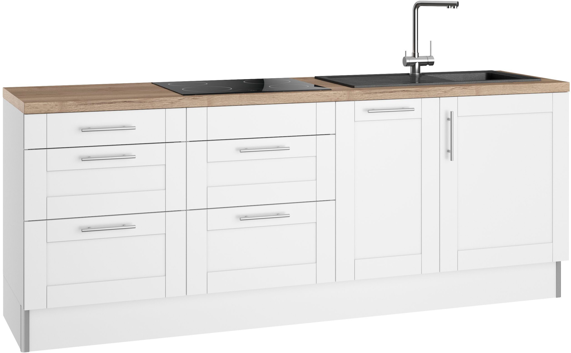 KOCHSTATION Küche »KS-Ahus« Breite 225 cm, wahlw. Mit E-Geräten, Soft Close Funktion, MDF Fronten