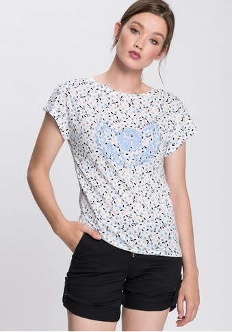 TOM TAILOR Polo Team T-Shirt, mit minimalistischem Floral- und Logo-Print - NEUE... kaufen