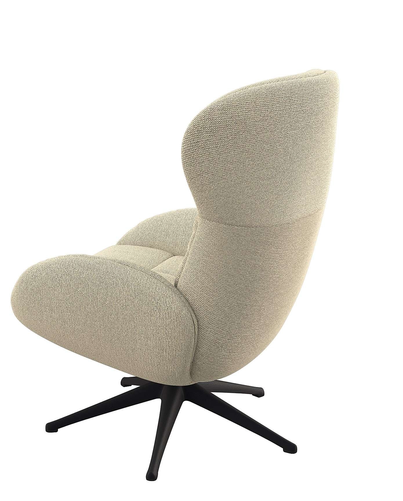 FLEXLUX Relaxsessel »Haze, hervorragender Komfort, Echtleder oder sanfter Stoff« Fernsehsessel,  Rückenteilverstellung, drehbar, Fuß schwarz