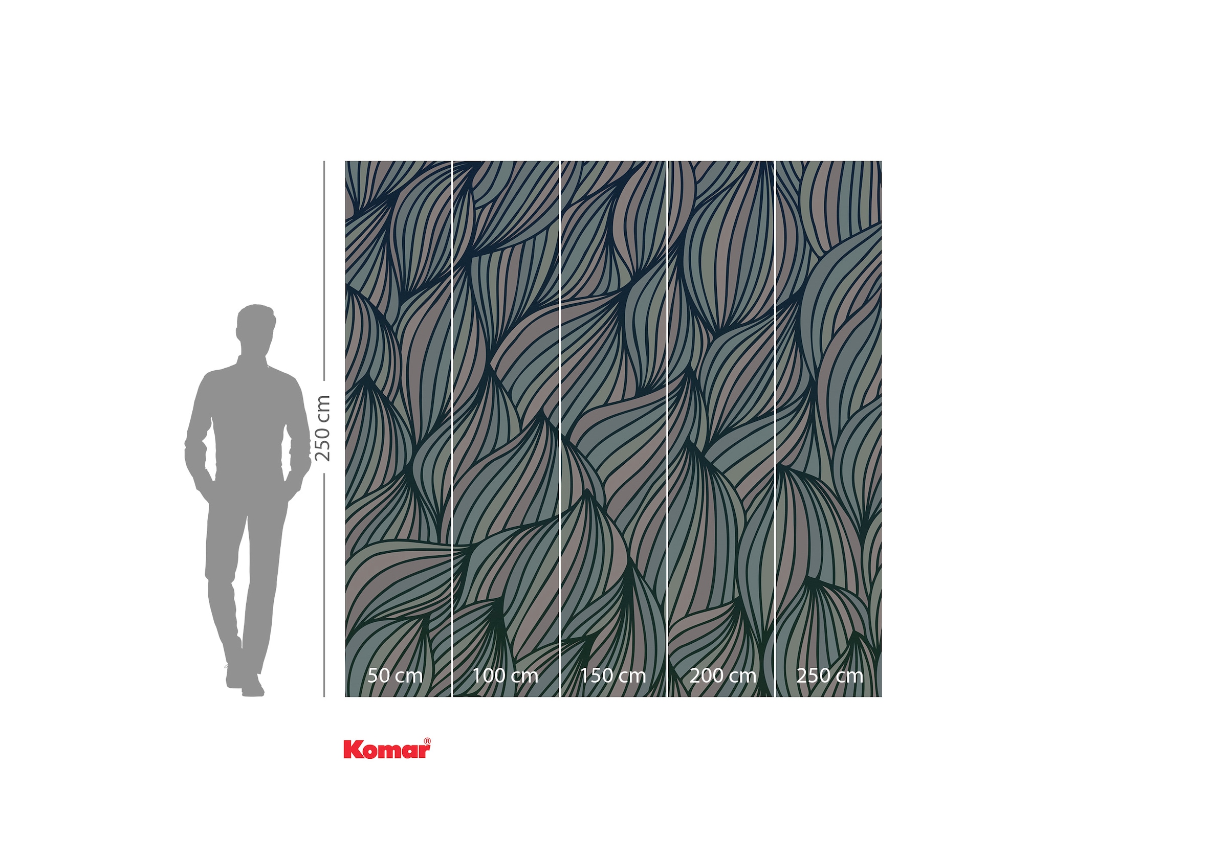 Komar Fototapete »Komar Vlies Fototapete - Gentle Waves - Größe 250 x 250 cm«, bedruckt