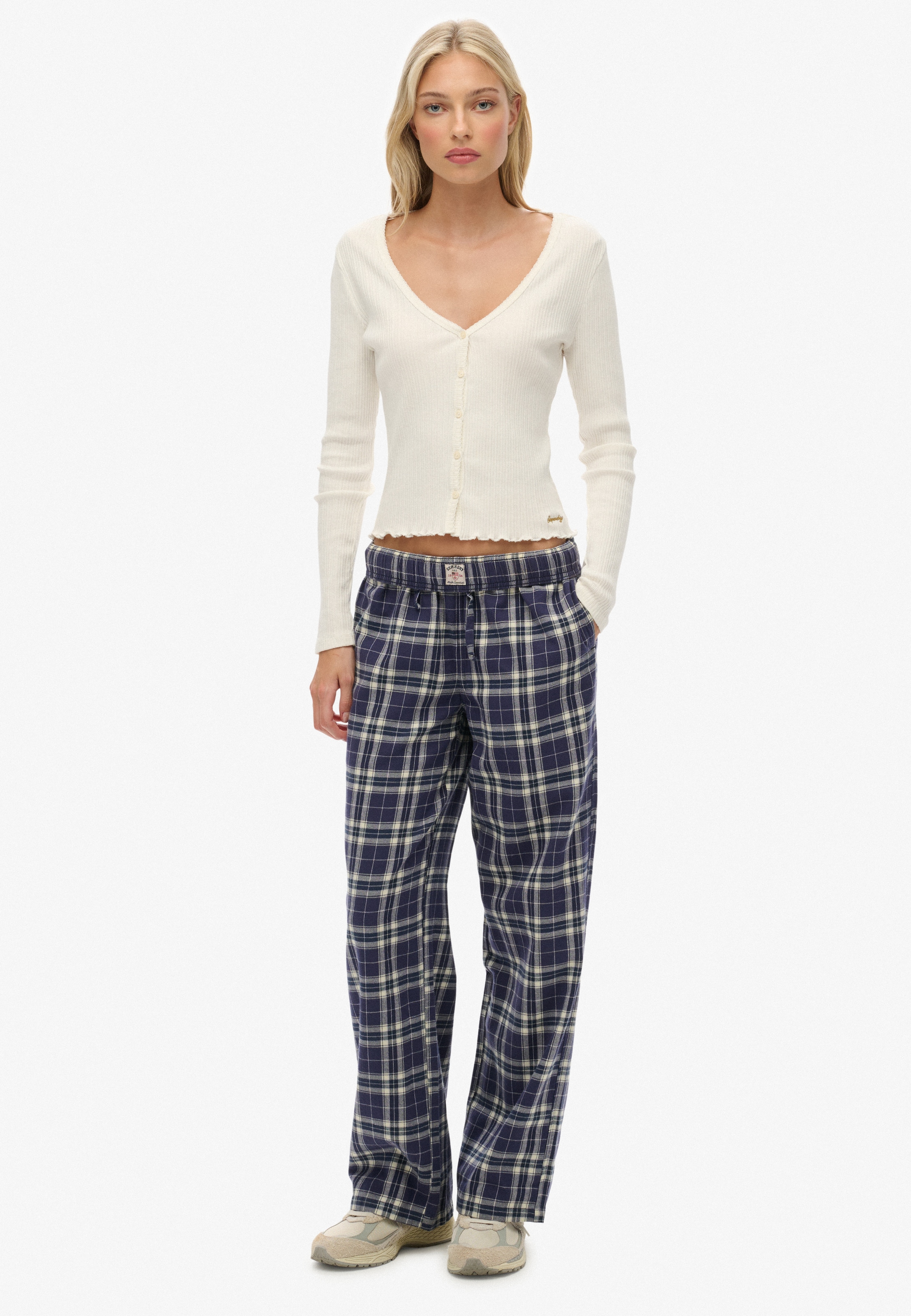 Superdry Schlafhose »COTTON CHECK ELASTIC TROUSER«  Baumwolle, straight fit, kariert auch zum Schlafen tragbar