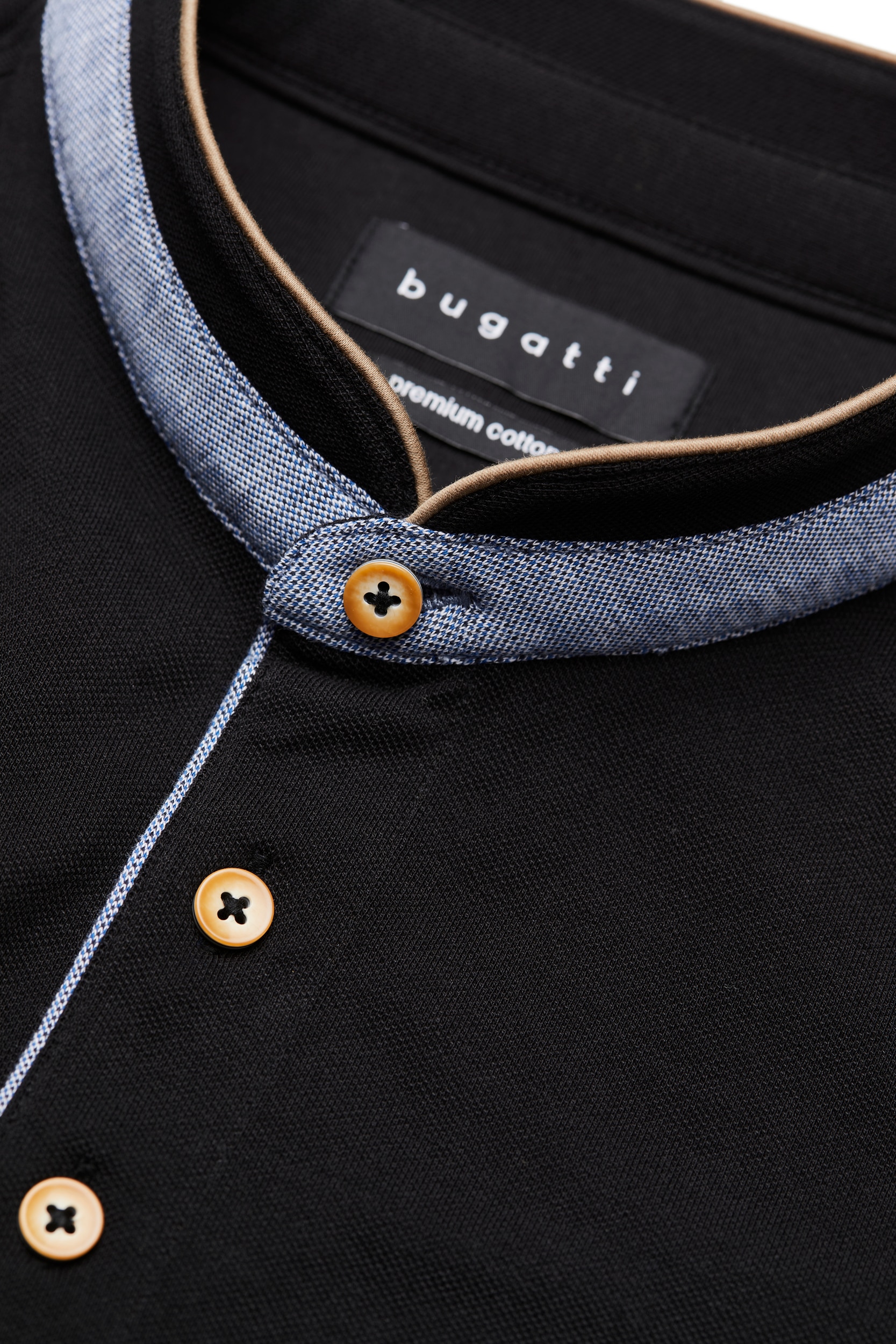bugatti Poloshirt, mit modischem Stehkragen