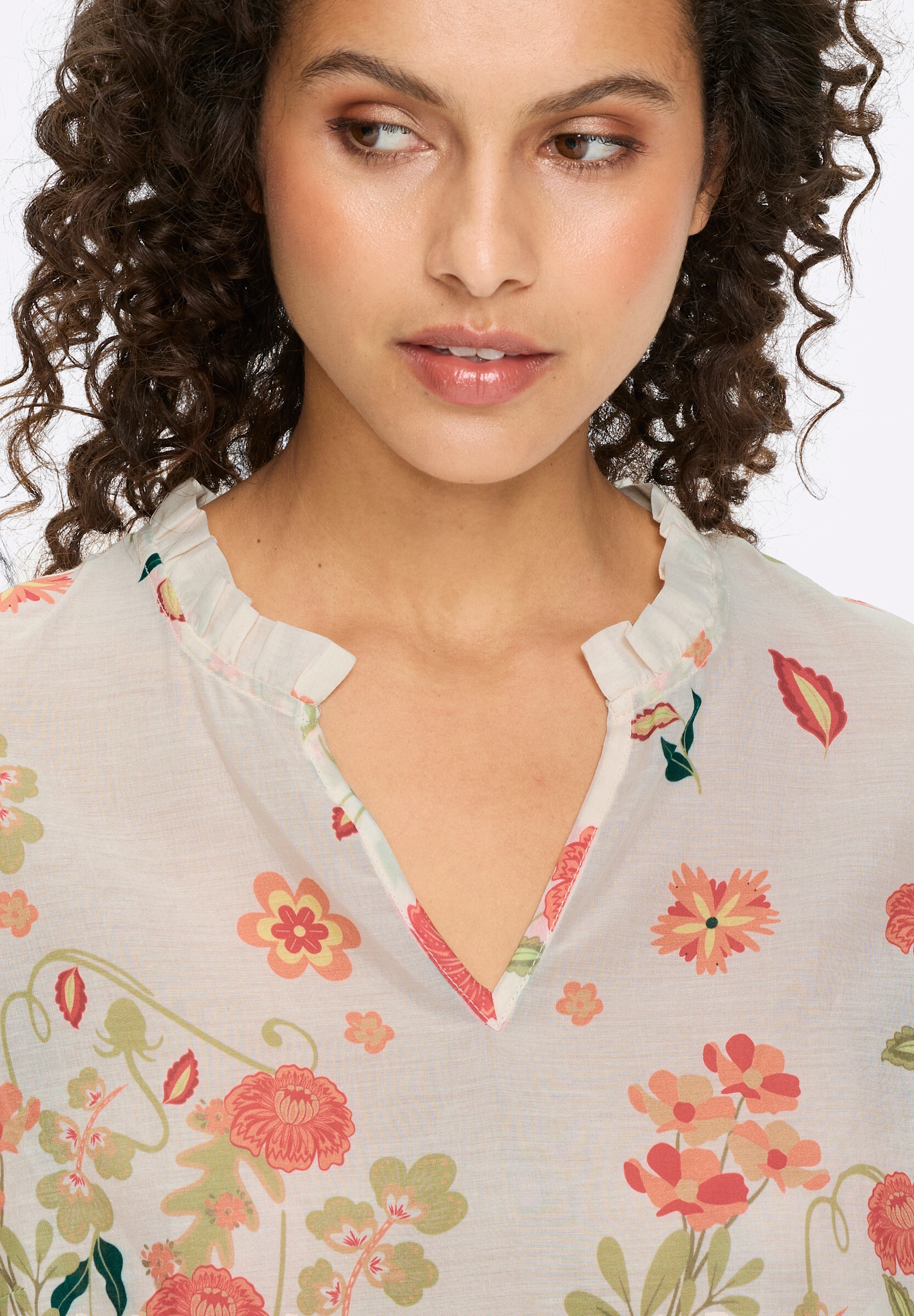 heine Rüschenbluse »Druckbluse Druckbluse mit Ballonärmeln«