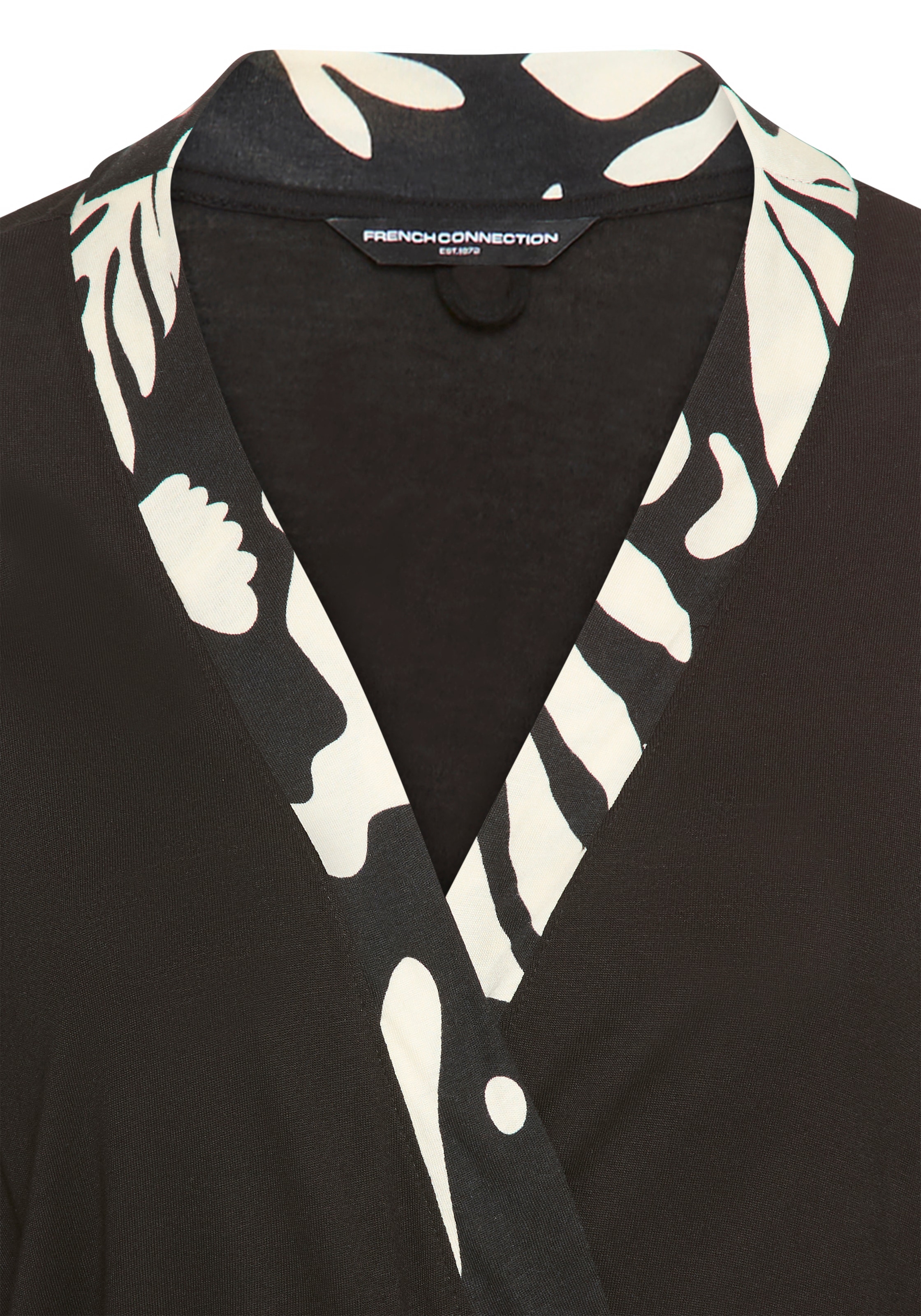 French Connection Kimono 1-teilig,  im zeitlosen Schwarz-Weiß-Look