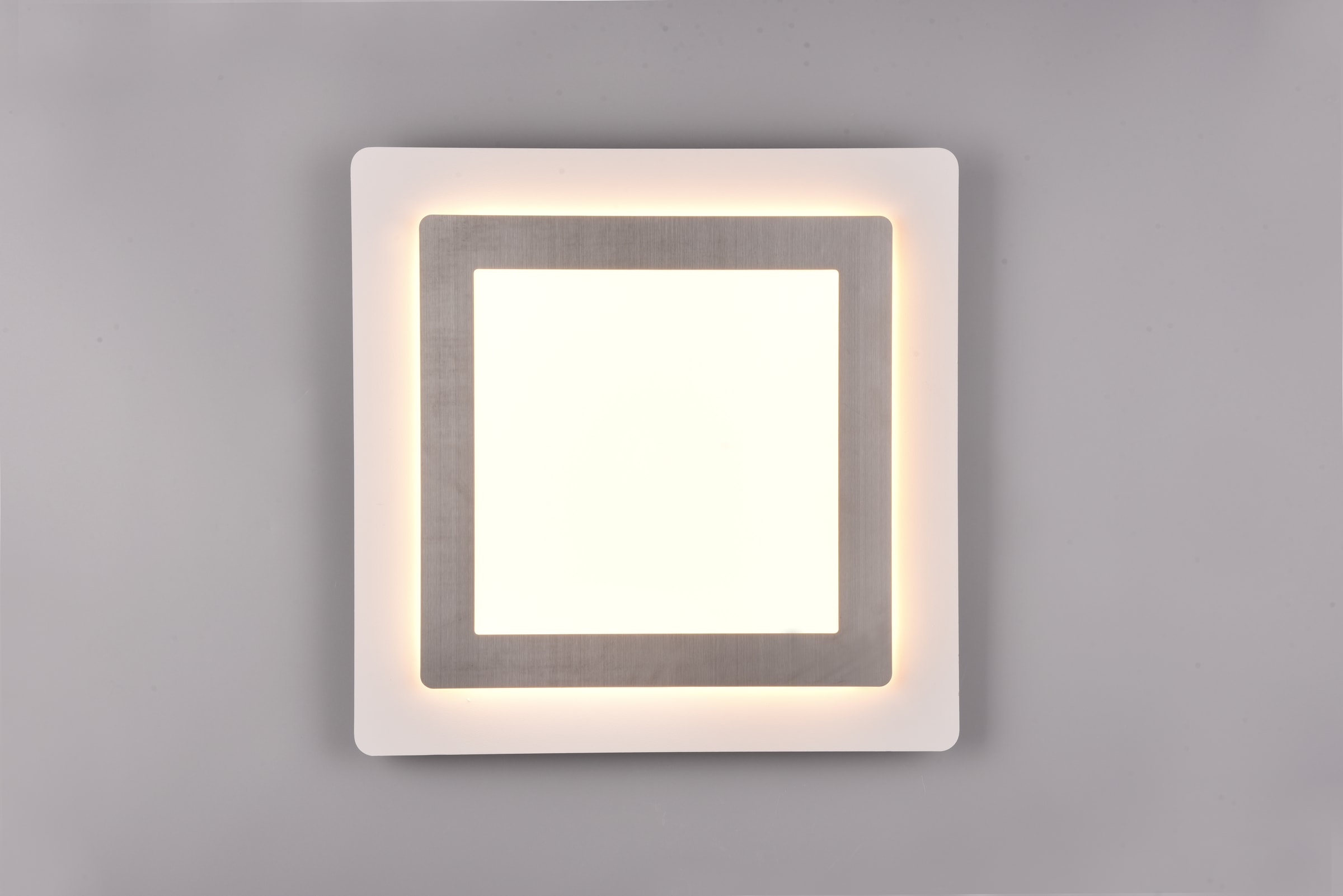 TRIO Leuchten LED Deckenleuchte »MORGAN, quadratische Deckenlampe 45x45cm, dimmbar, CCT, Memoryfunktion« LED-Board 1 Stk. warmweiß - kaltweiß Nachtlicht, Timer, 46W 6000 Lumen, 2700-6500 Kelvin, mit Fernbedienung