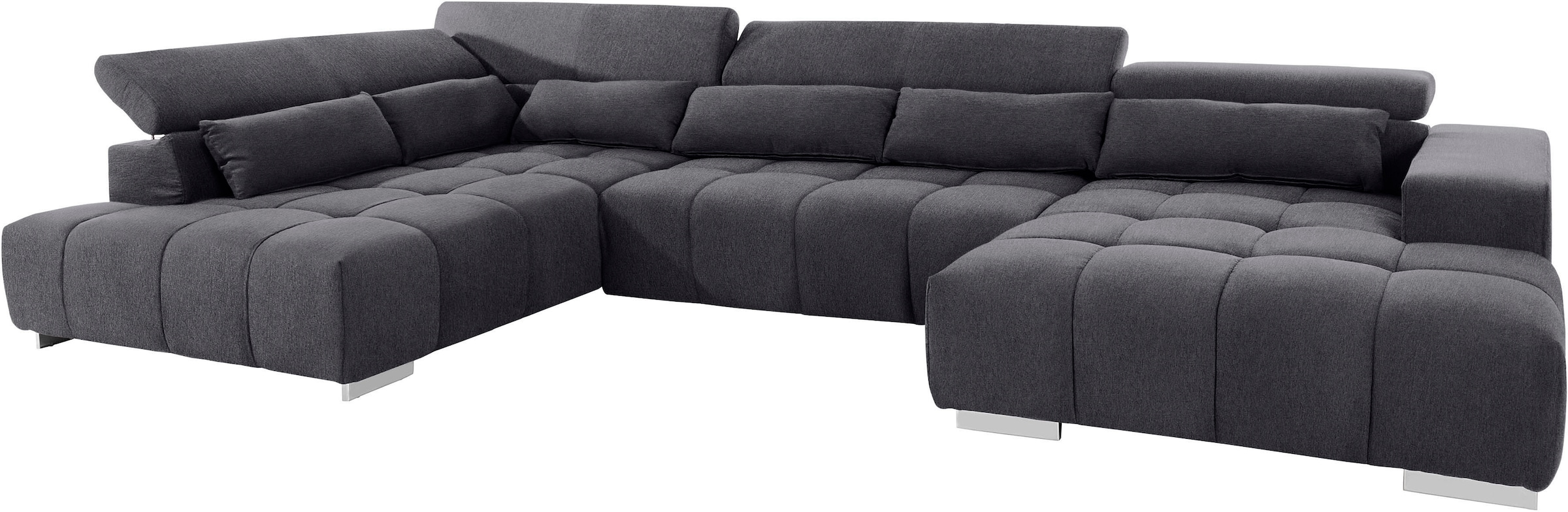 COTTA Wohnlandschaft »Orion U-Form«, mit Kopfteilverstellung & 6 Nierenkissen