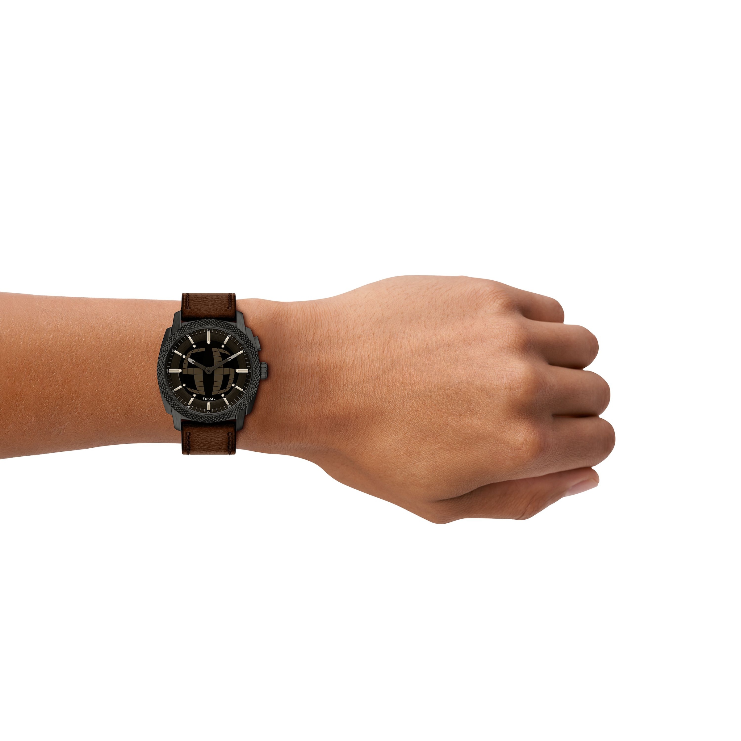 Fossil Quarzuhr »Machine - Big Tic« Armbanduhr, Herrenuhr, Lederarmband, analog, digital