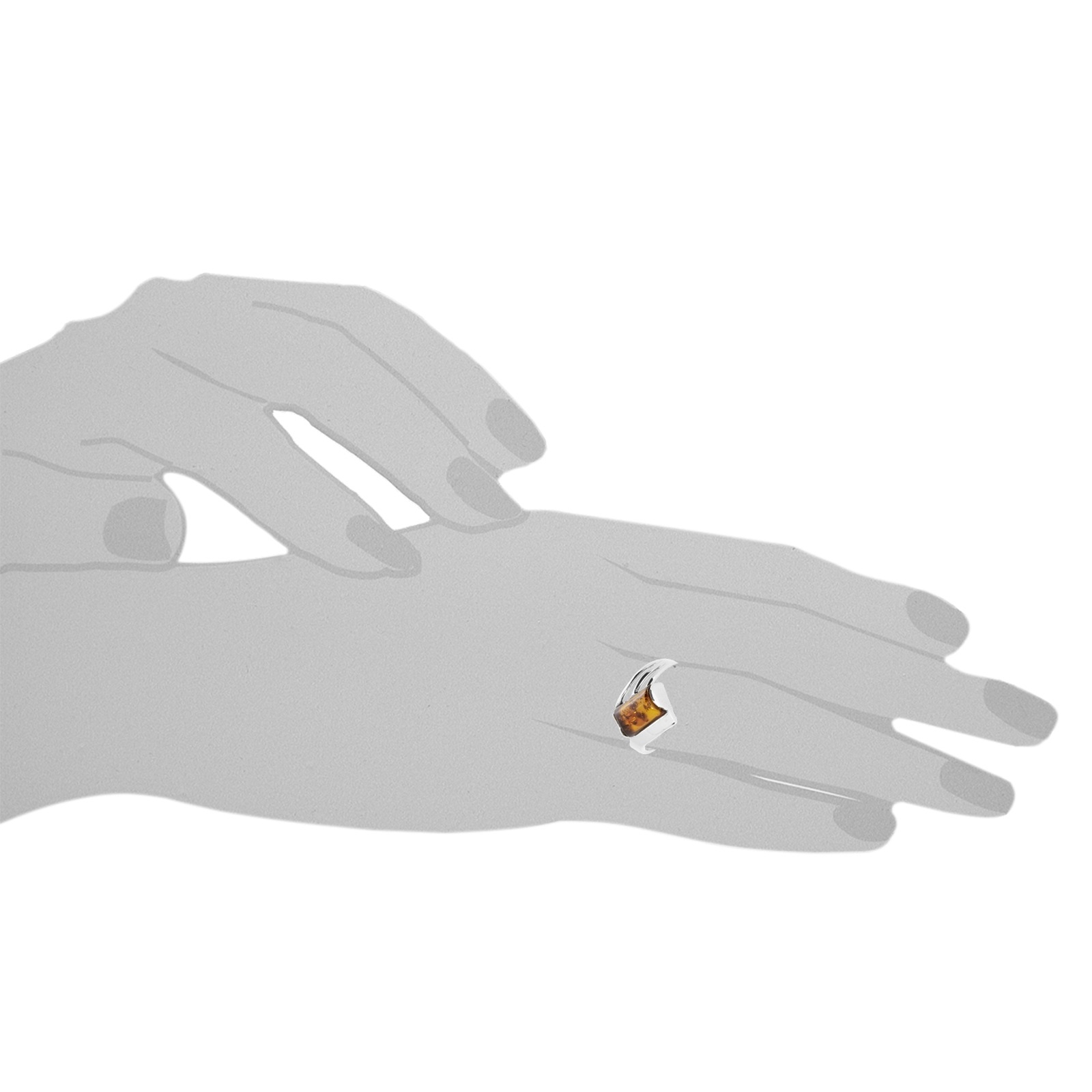 OSTSEE-SCHMUCK Fingerring »- Astrid - Silber 925/000 - Bernstein«