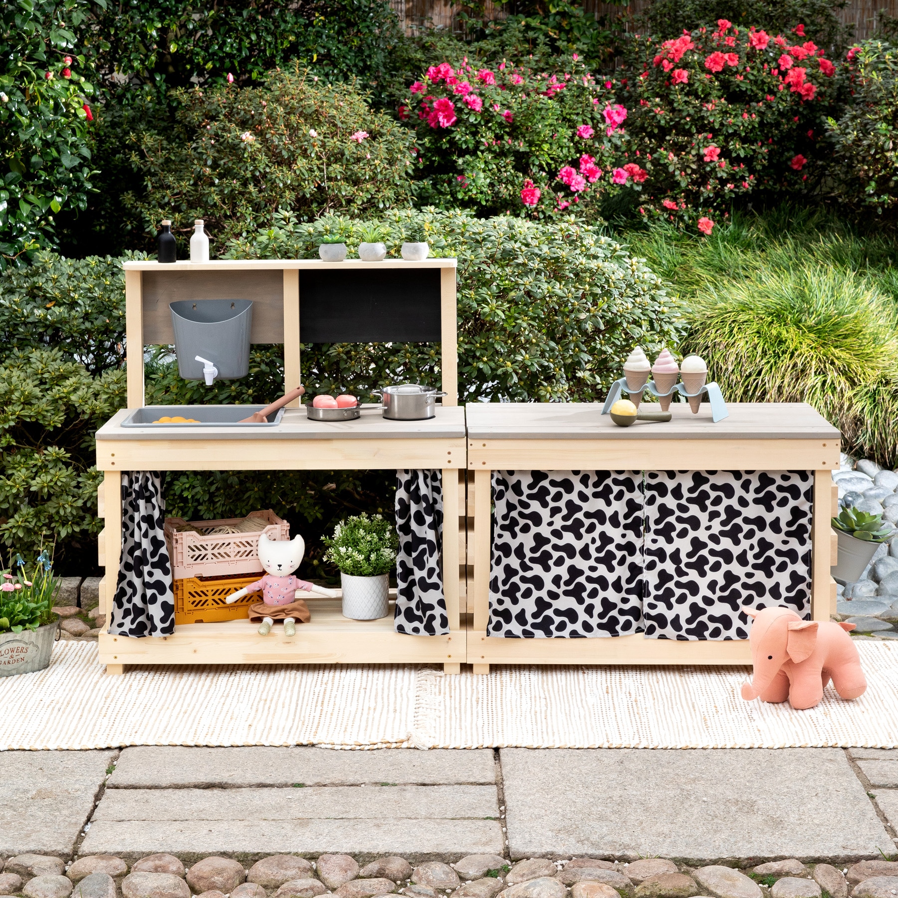 MUDDY BUDDY® Outdoor-Spielküche »Big Leo«, natur - warmgrau; FSC® - schützt Wald - weltweit