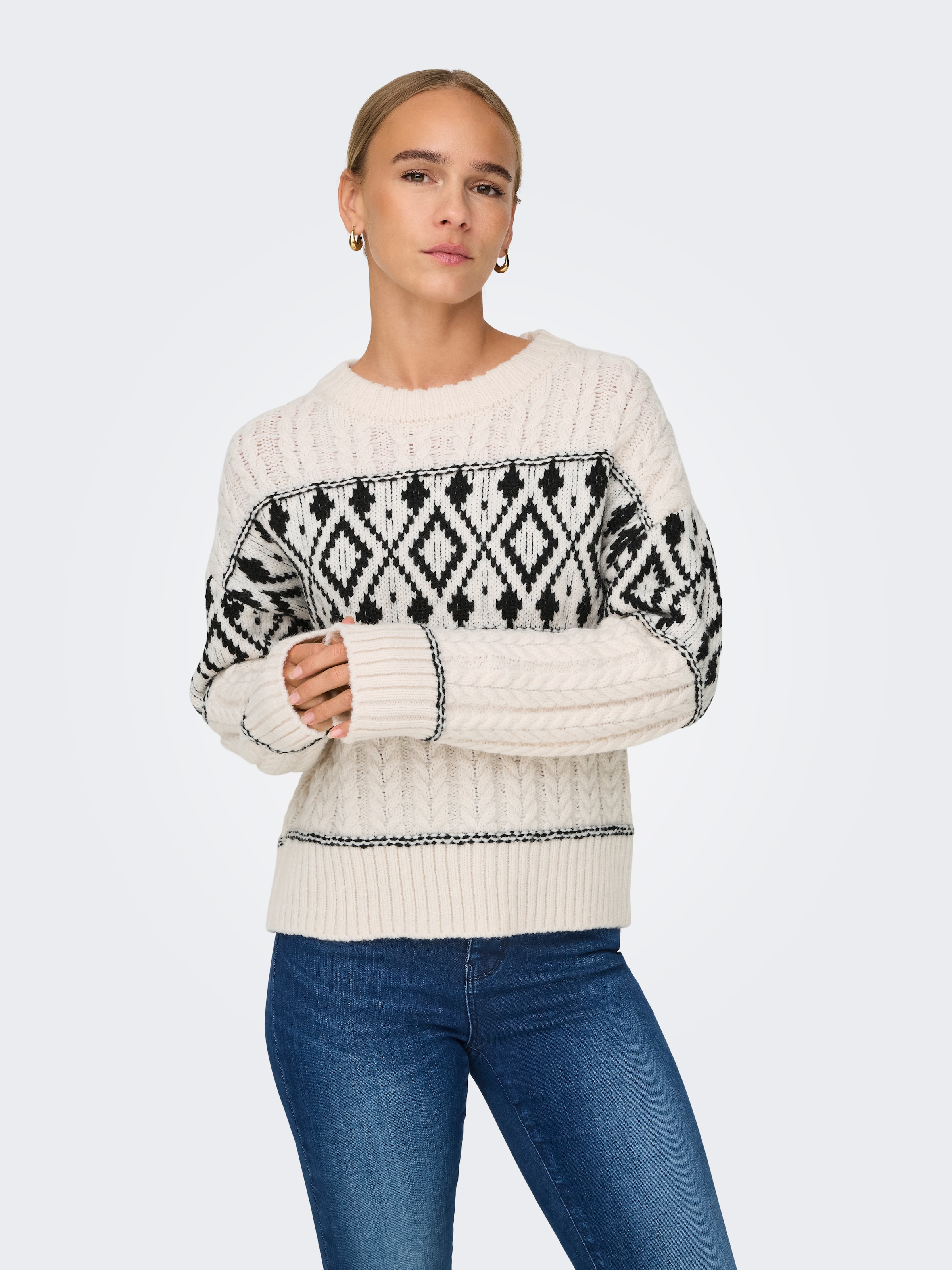 ONLY Strickpullover »ONLMARENT L/S PULLOVER KNT NOOS«, mit Strickmuster