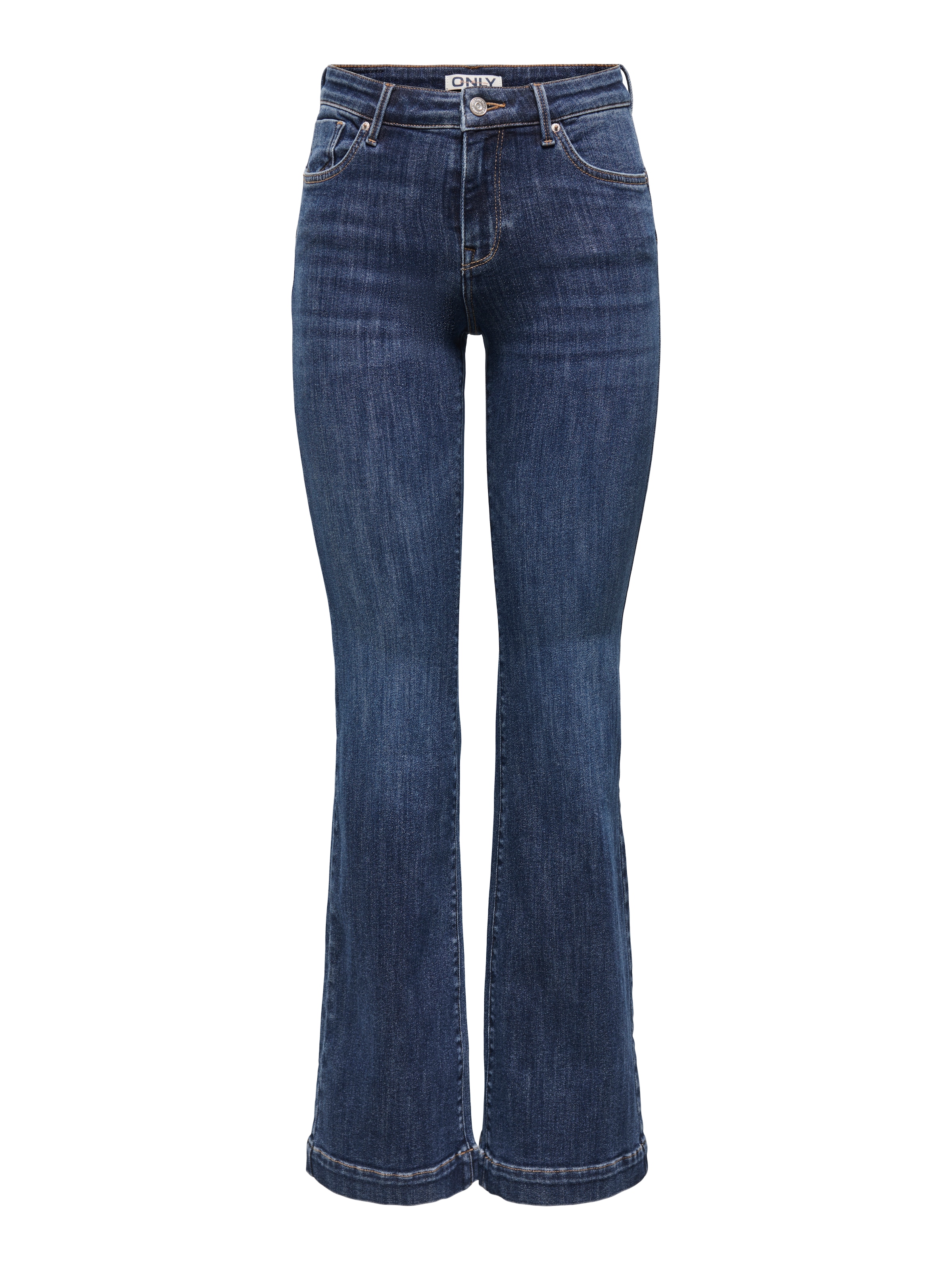 ONLY Bootcut-Jeans »ONLPOWER MID FLARED PUSHUP DNM GEN332« Baumwollmischung, flared fit, regular waist