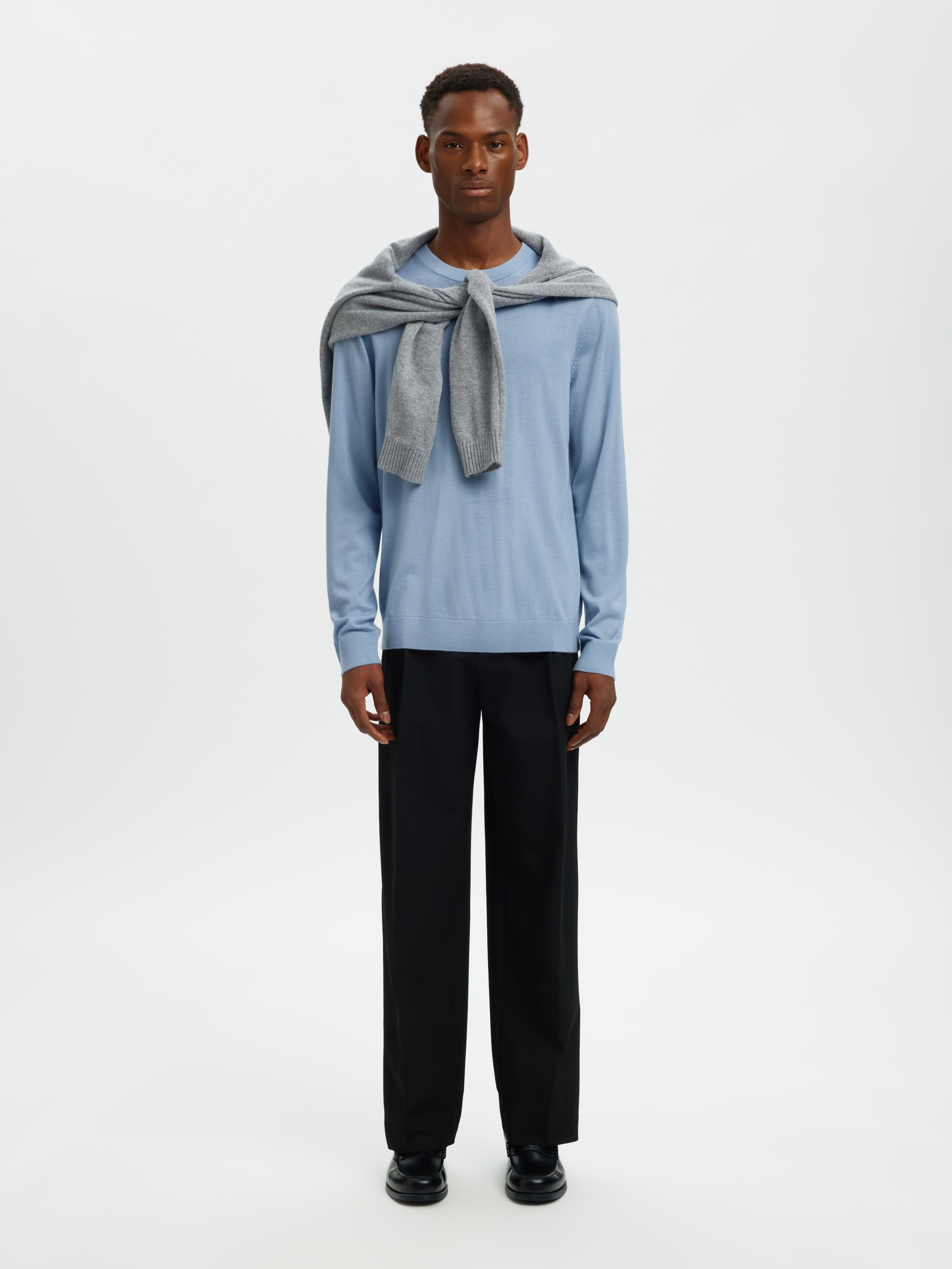 SELECTED Strickpullover »SLHTRAY LS KNIT MERINO CREW NECK NOOS« Wolle, regular fit