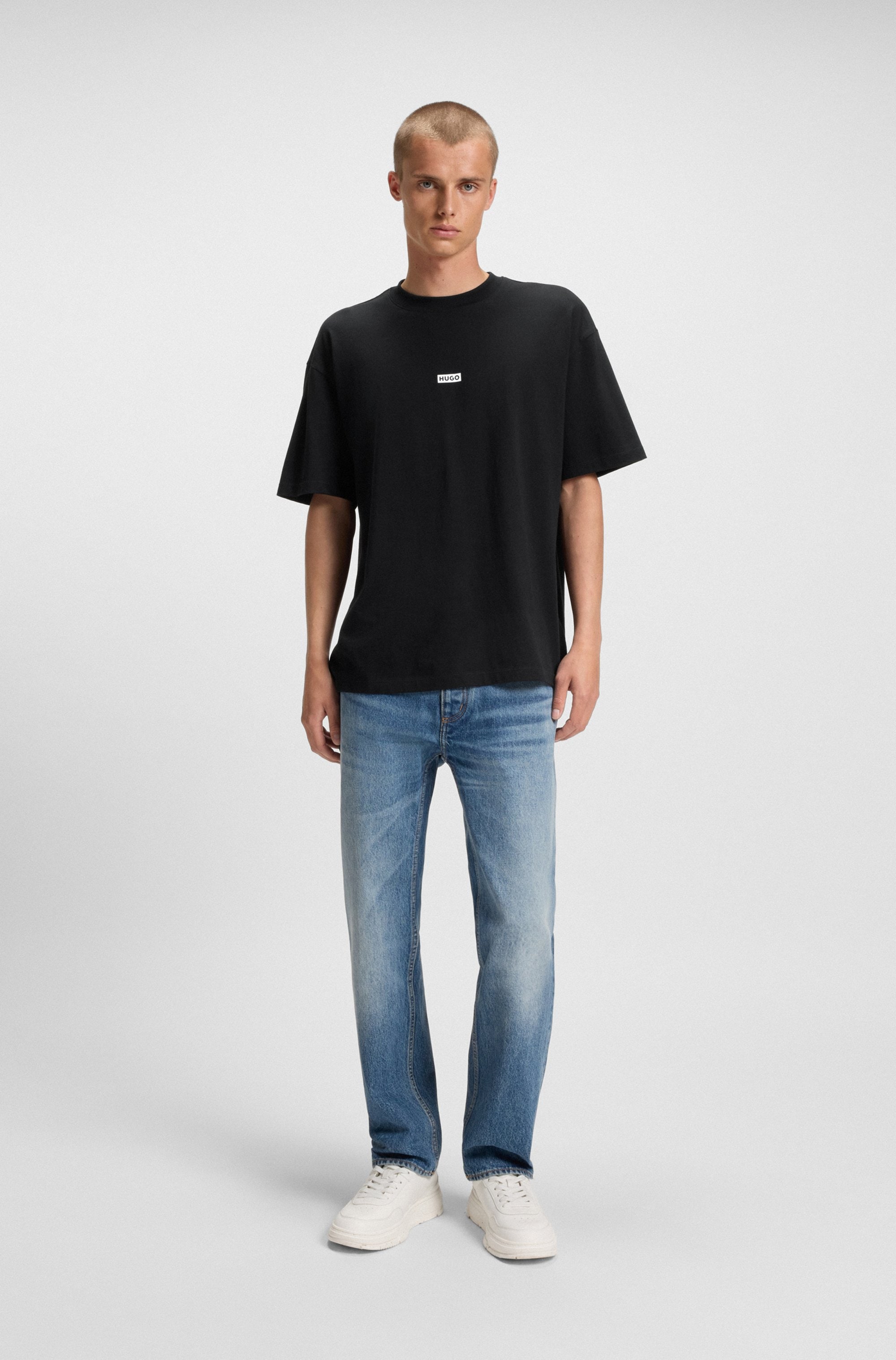 HUGO Blue T-Shirt »Nalono«, mit Logodruck, Oversized Look mit Backprint