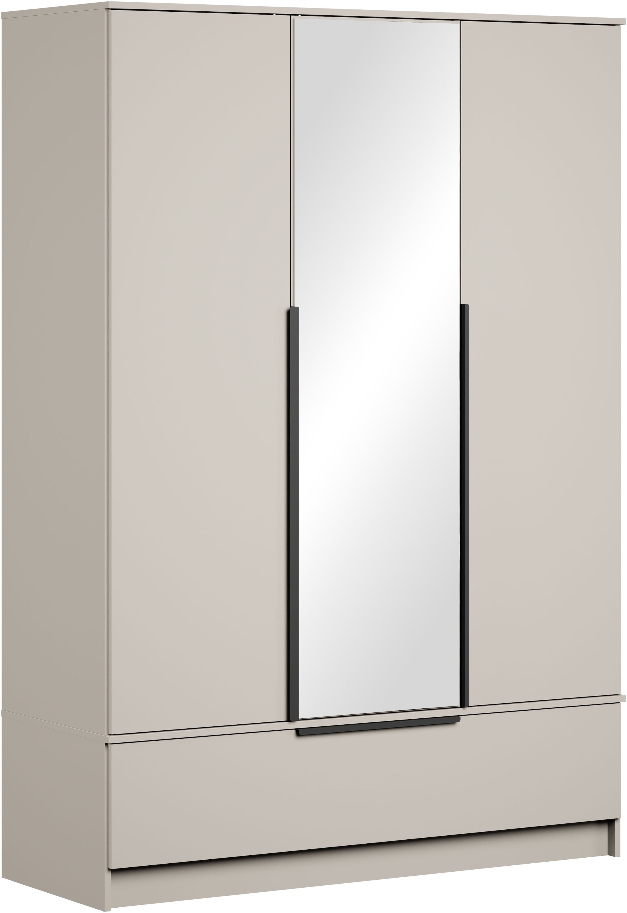Home affaire Kleiderschrank »Spirit Kleiderschrank mit Spiegel, Schublade und 2 Kleiderstangen« Mit schwarzen Metallgriffen – viel Stauraum und flexible Aufteilung